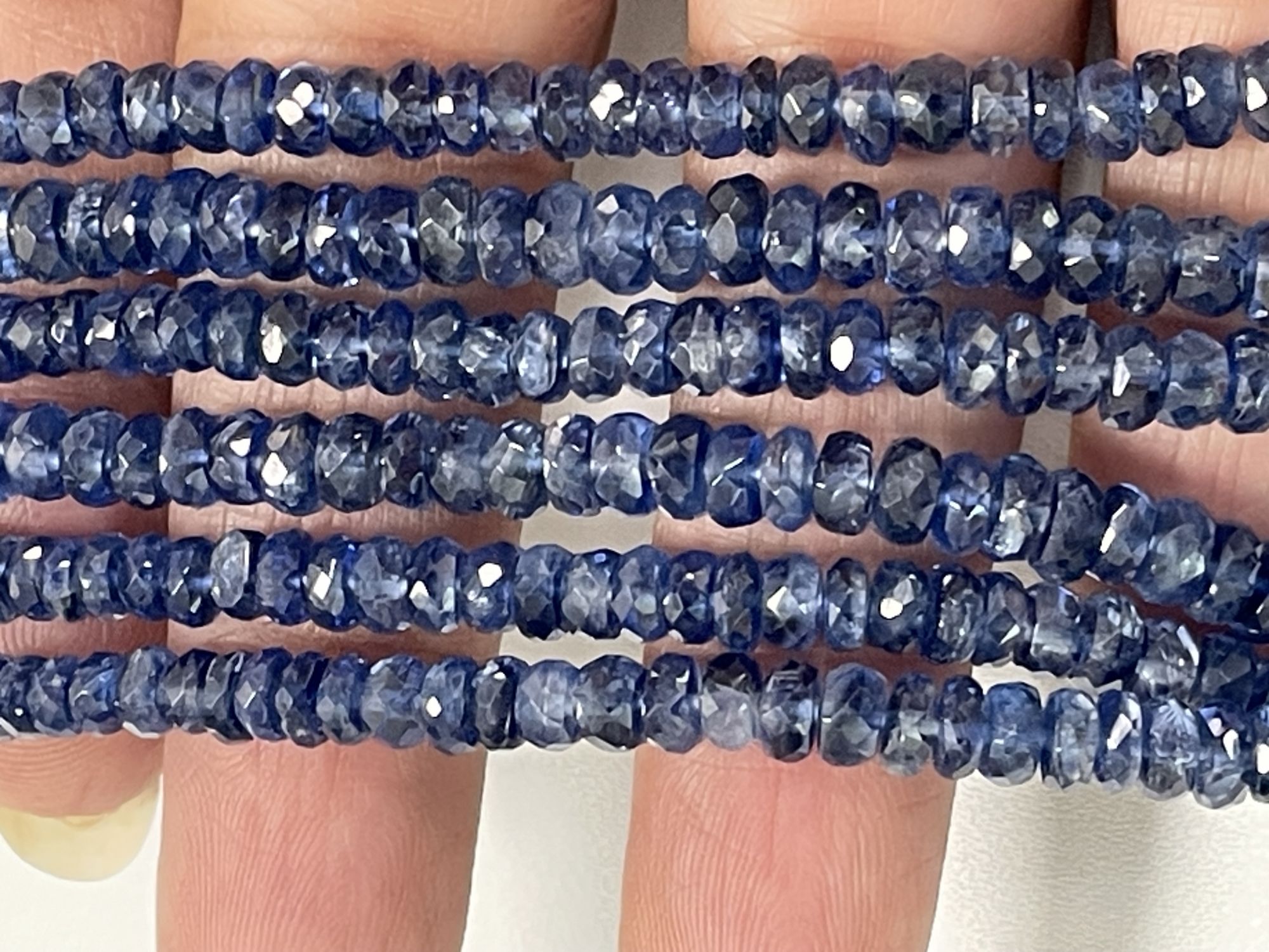 Blue Kyanite Rondelle Faceted