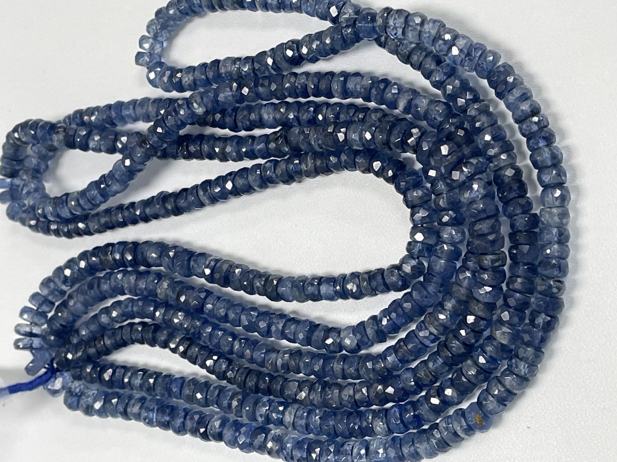 Blue Kyanite Rondelle Faceted