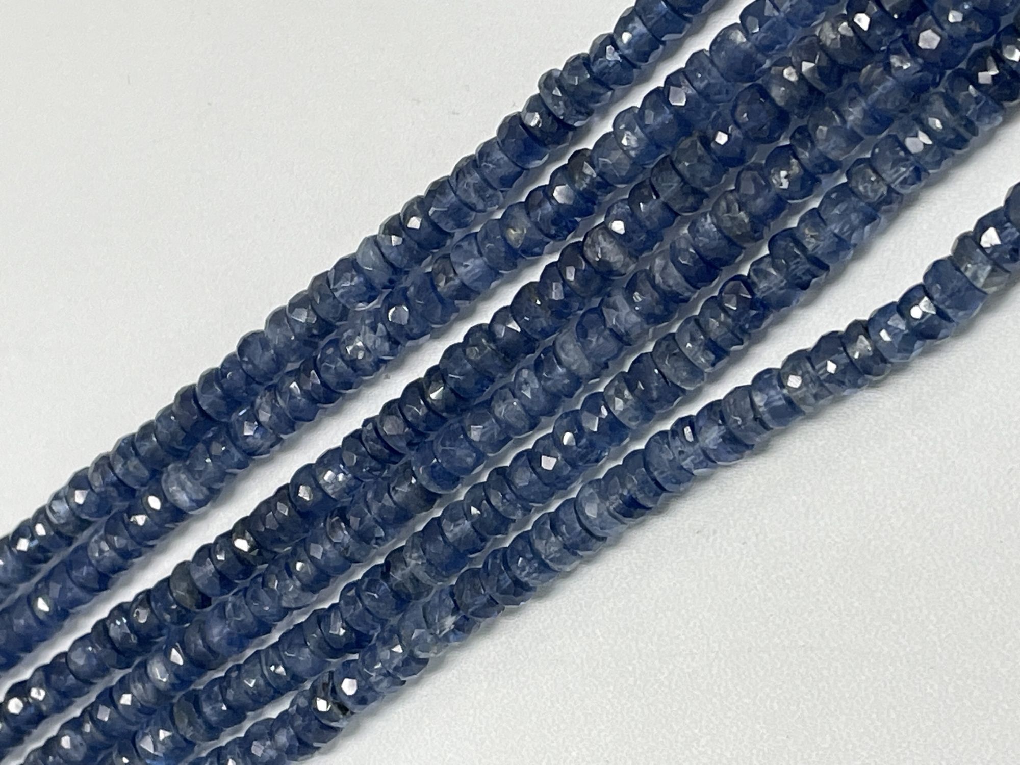 Blue Kyanite Rondelle Faceted