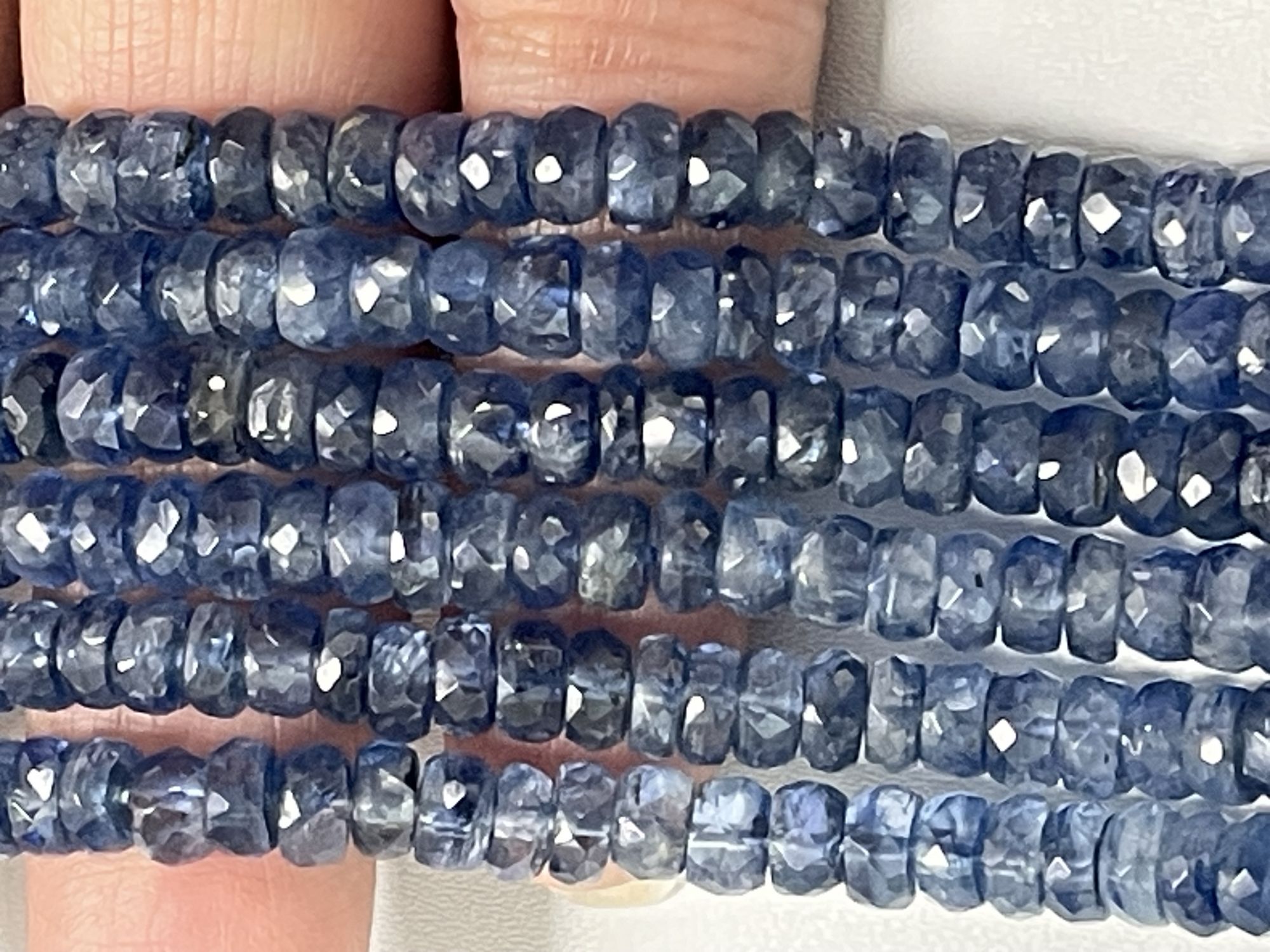 Blue Kyanite Rondelle Faceted