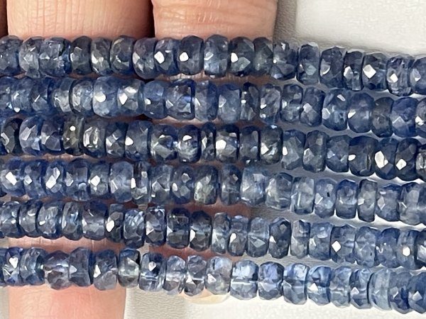 Blue Kyanite Rondelle Faceted