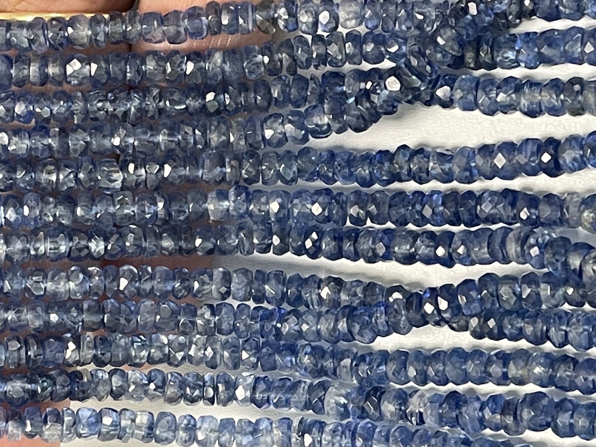 Blue Kyanite Rondelle Faceted