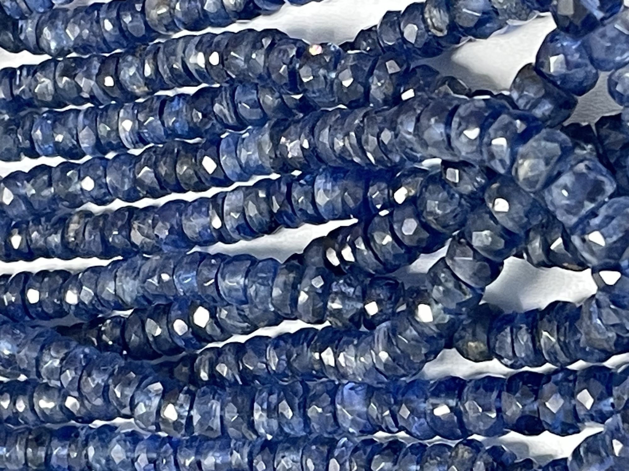 Blue Kyanite Rondelle Faceted