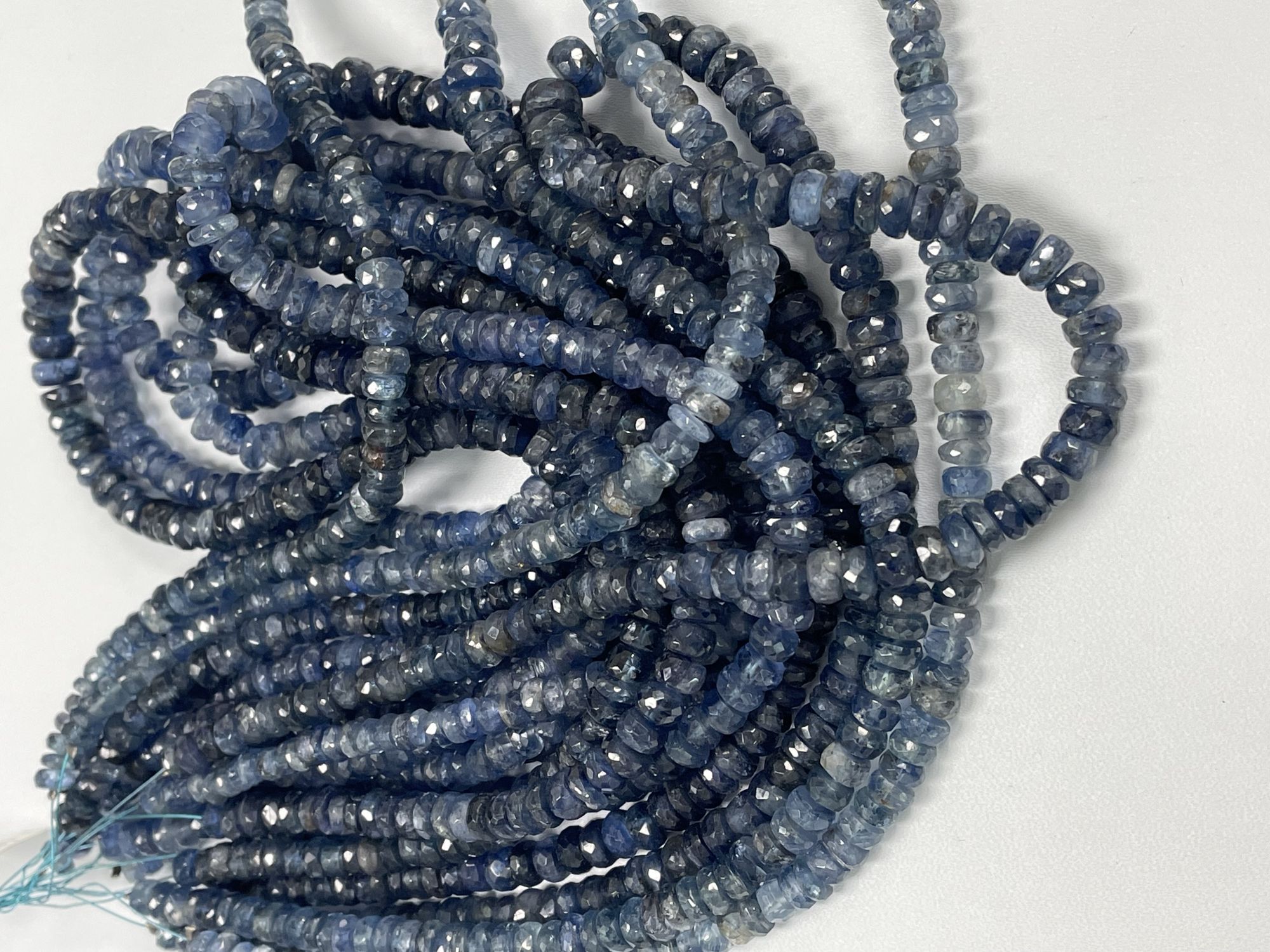 Blue Kyanite Rondelle Faceted