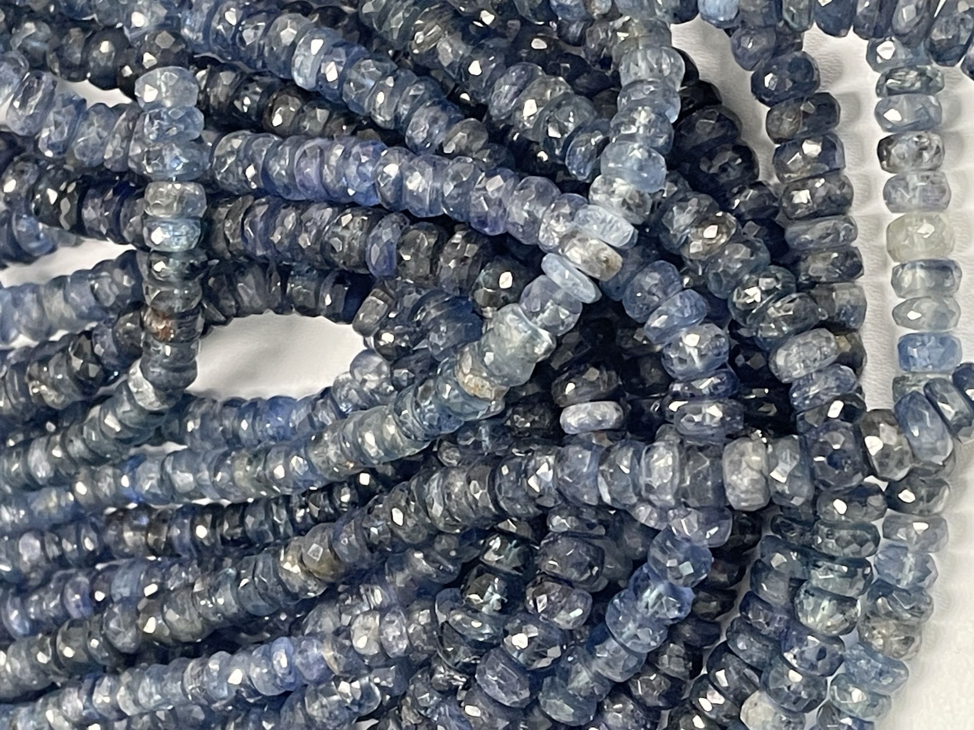 Blue Kyanite Rondelle Faceted