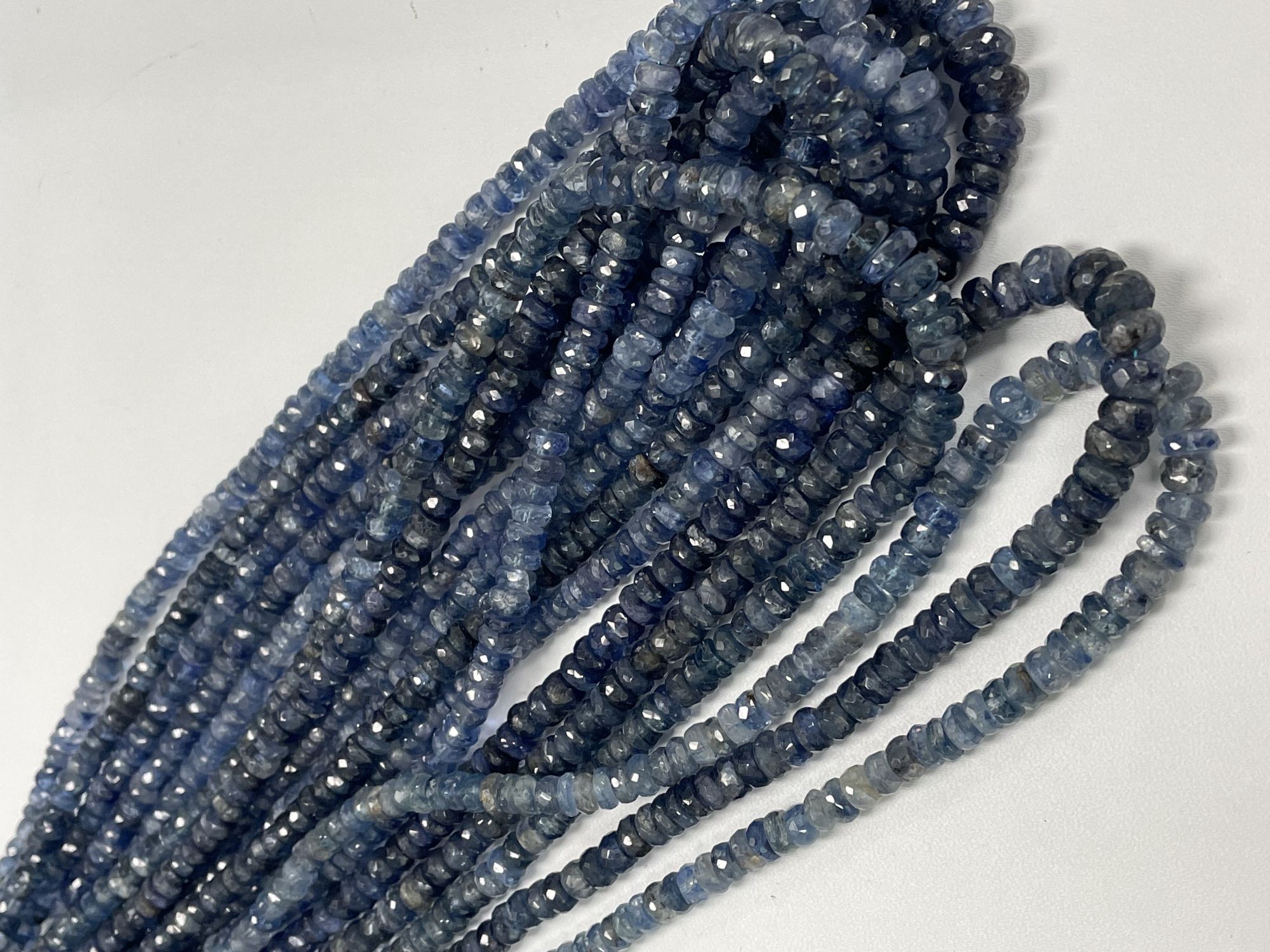 Blue Kyanite Rondelle Faceted