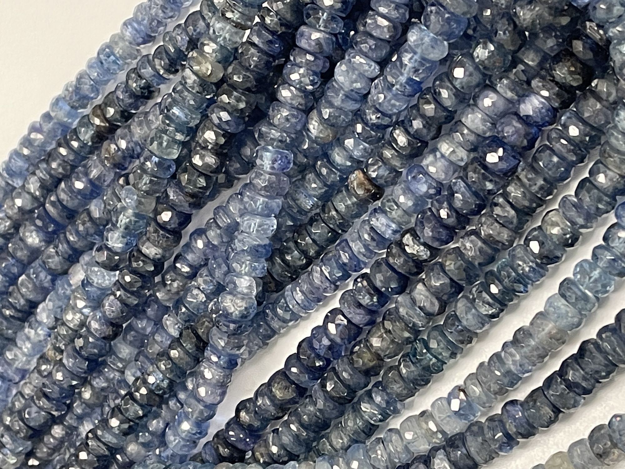 Blue Kyanite Rondelle Faceted