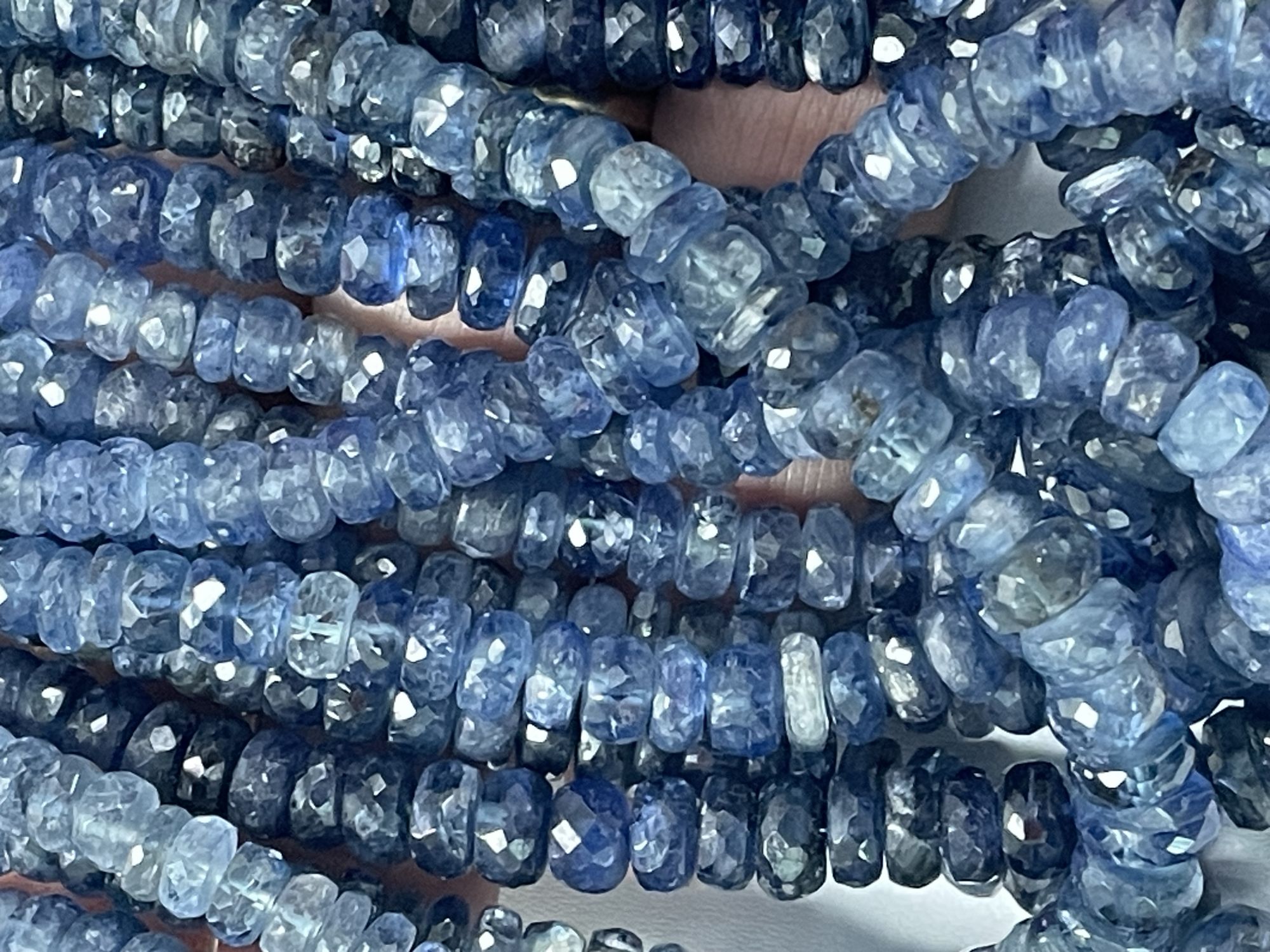 Blue Kyanite Rondelle Faceted