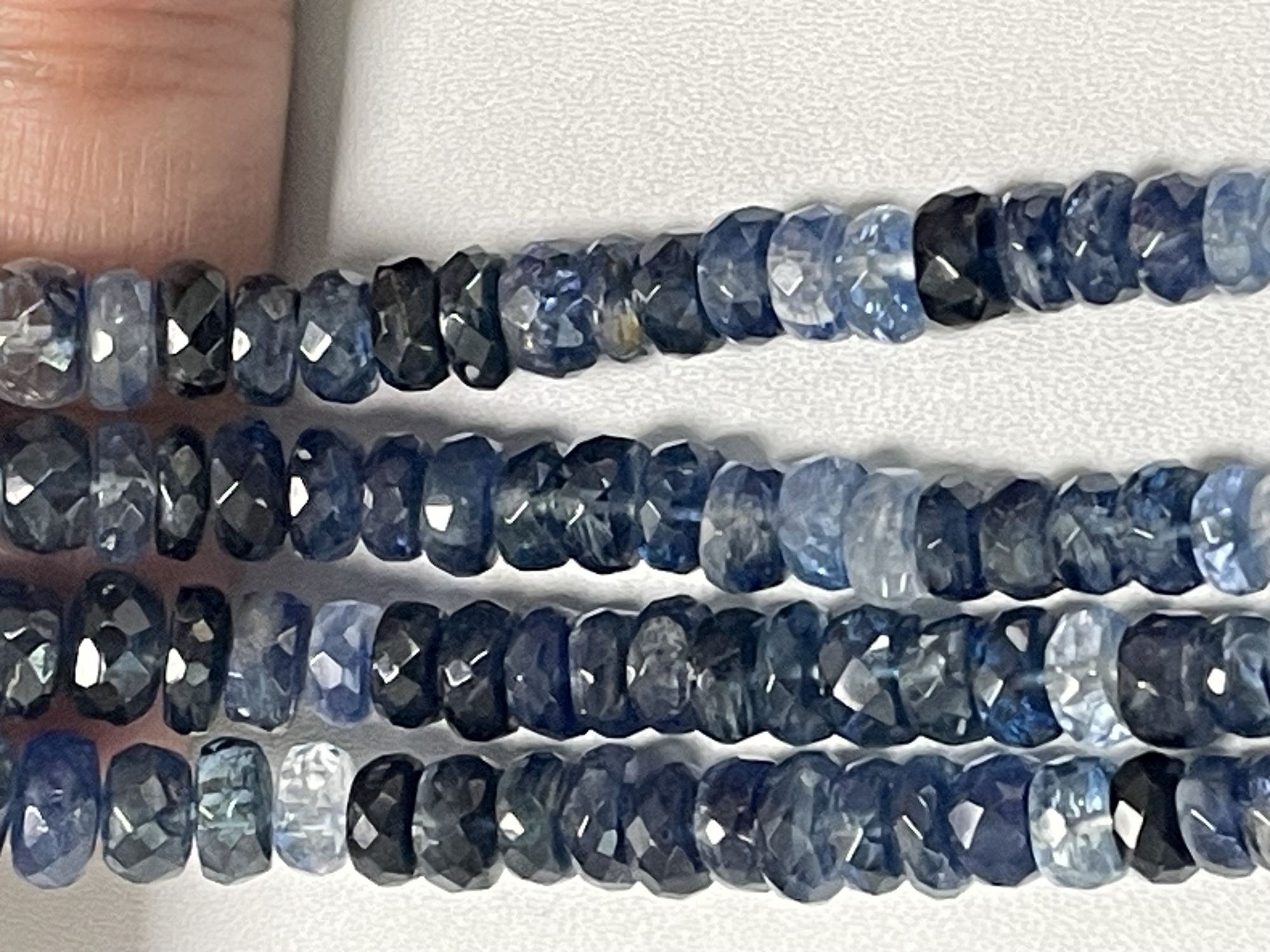 Blue Kyanite Rondelle Faceted