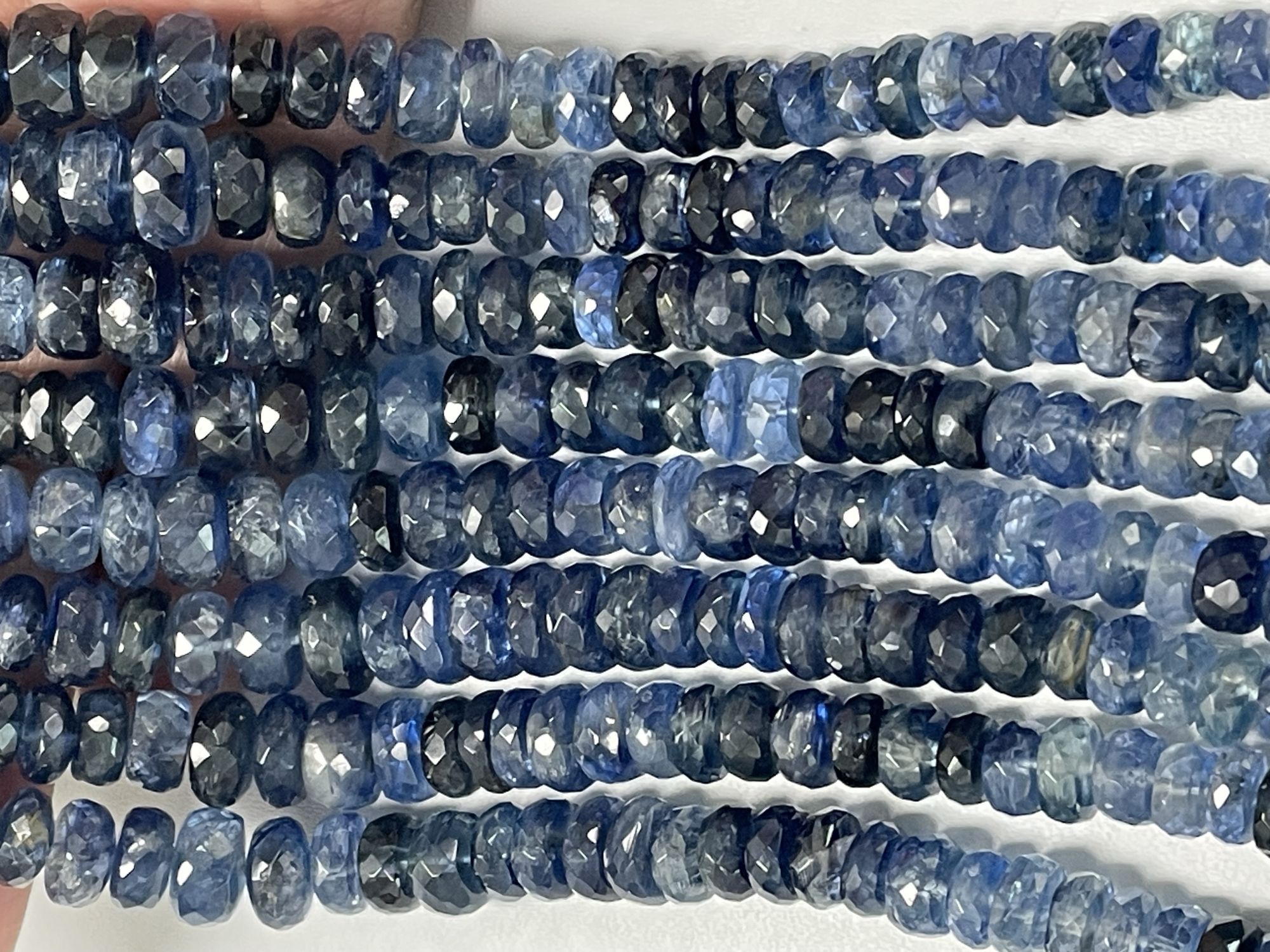 Blue Kyanite Rondelle Faceted
