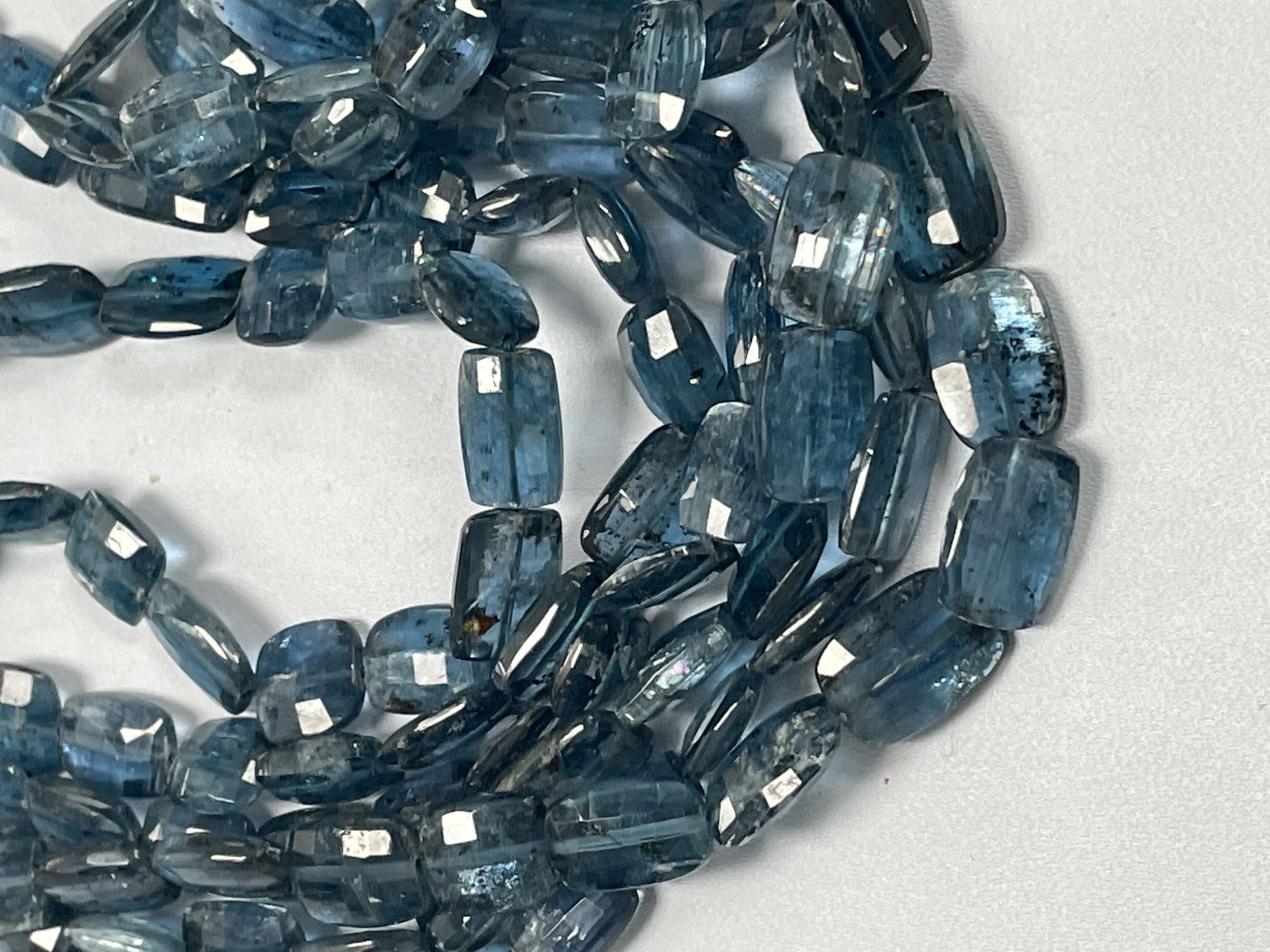 Teal Kyanite Rectangle Checker Board Cut Faceted