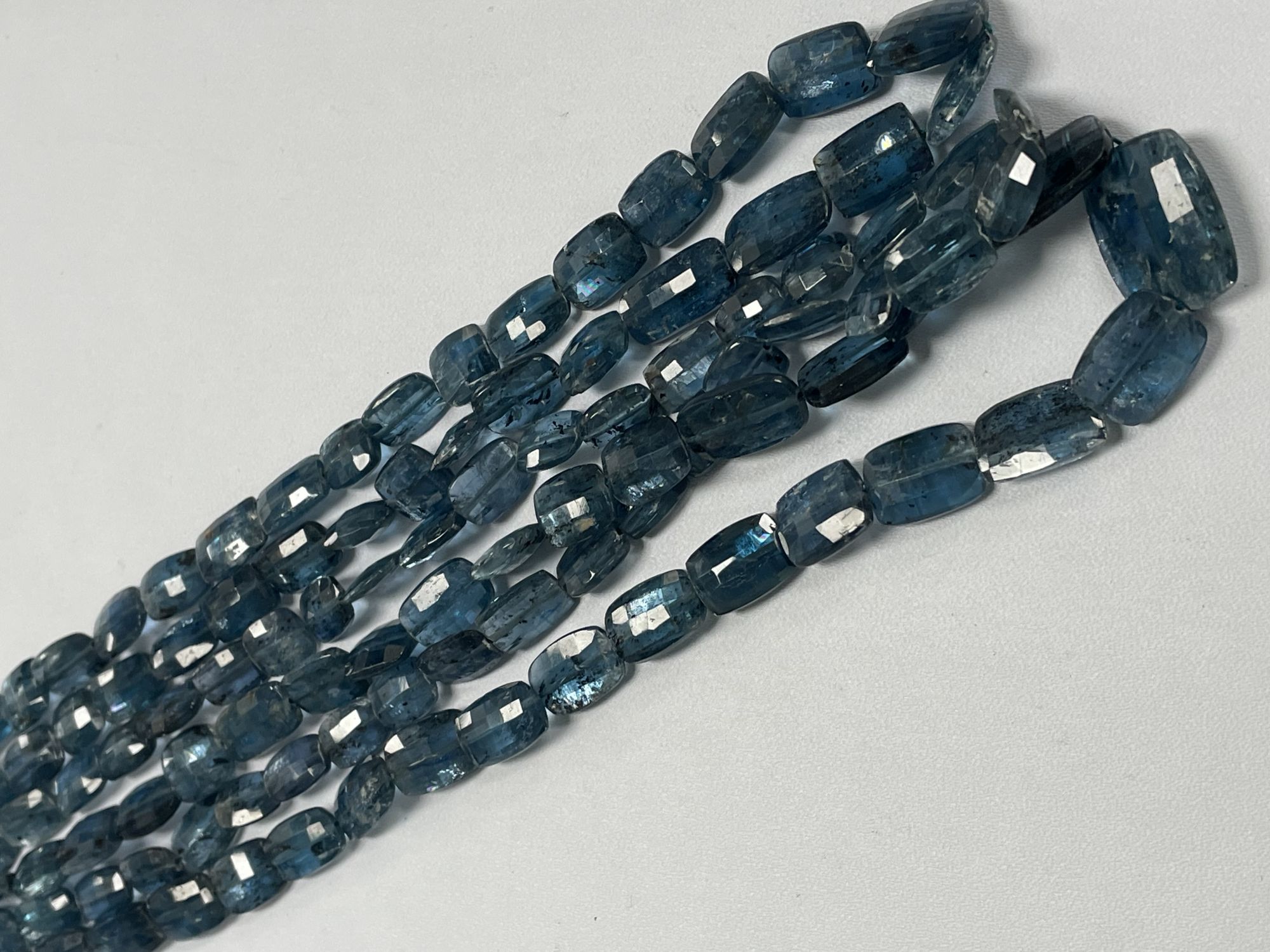 Teal Kyanite Rectangle Checker Board Cut Faceted