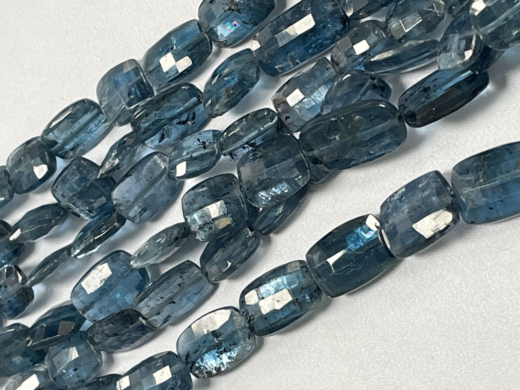 Teal Kyanite Rectangle Checker Board Cut Faceted