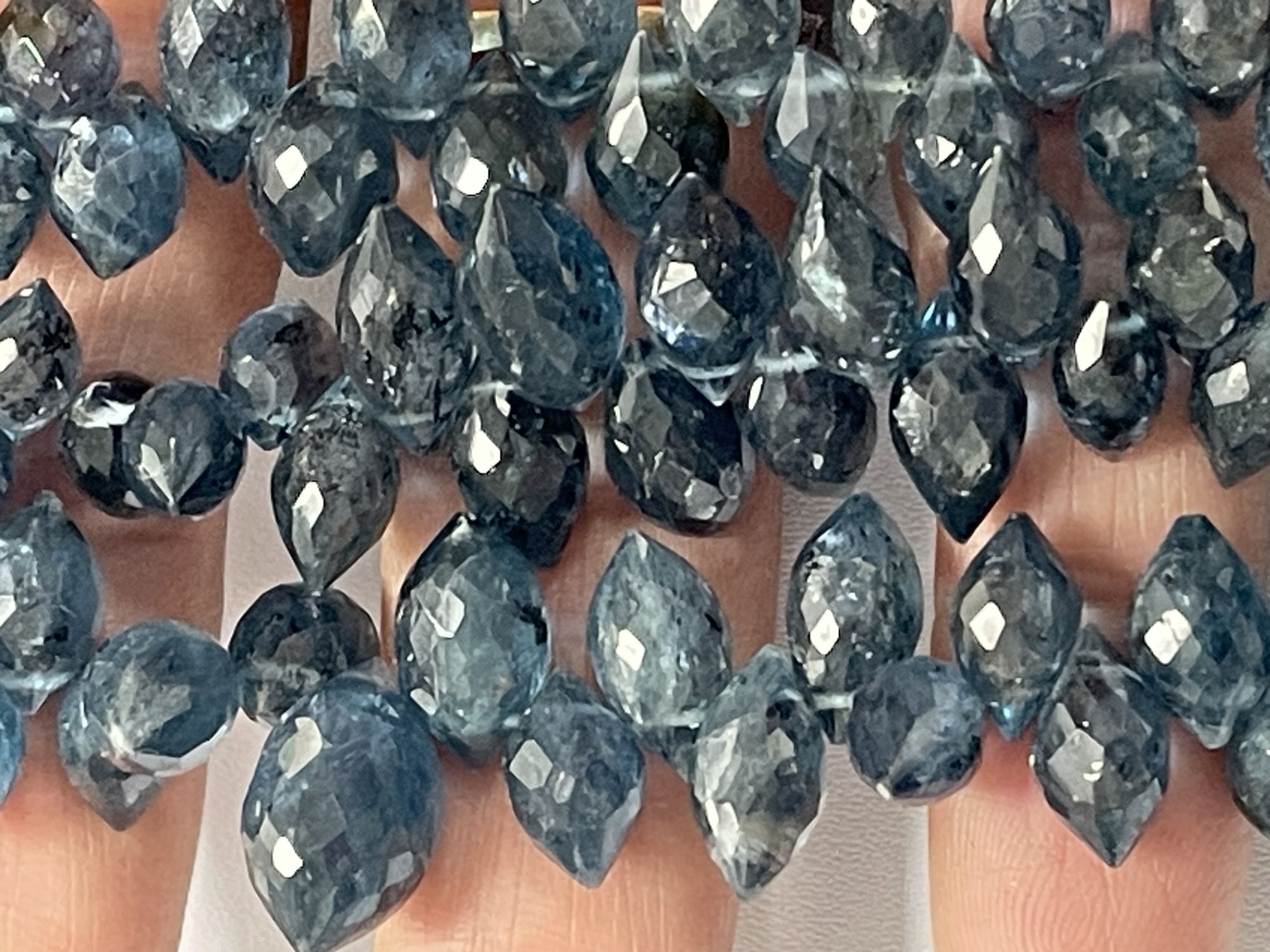 Teal Kyanite Puff Marquise Faceted