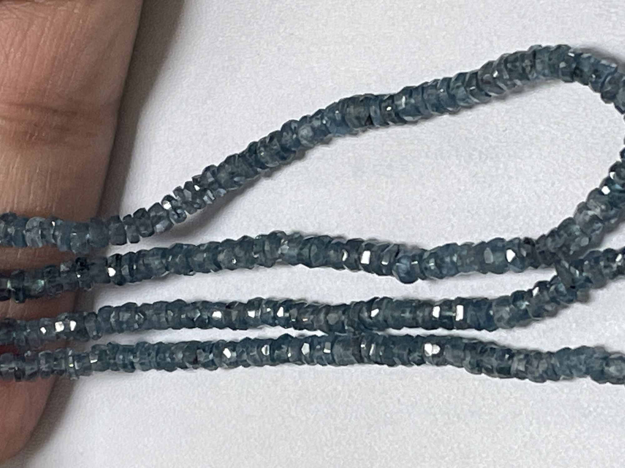 Teal Kyanite Rondelle Faceted