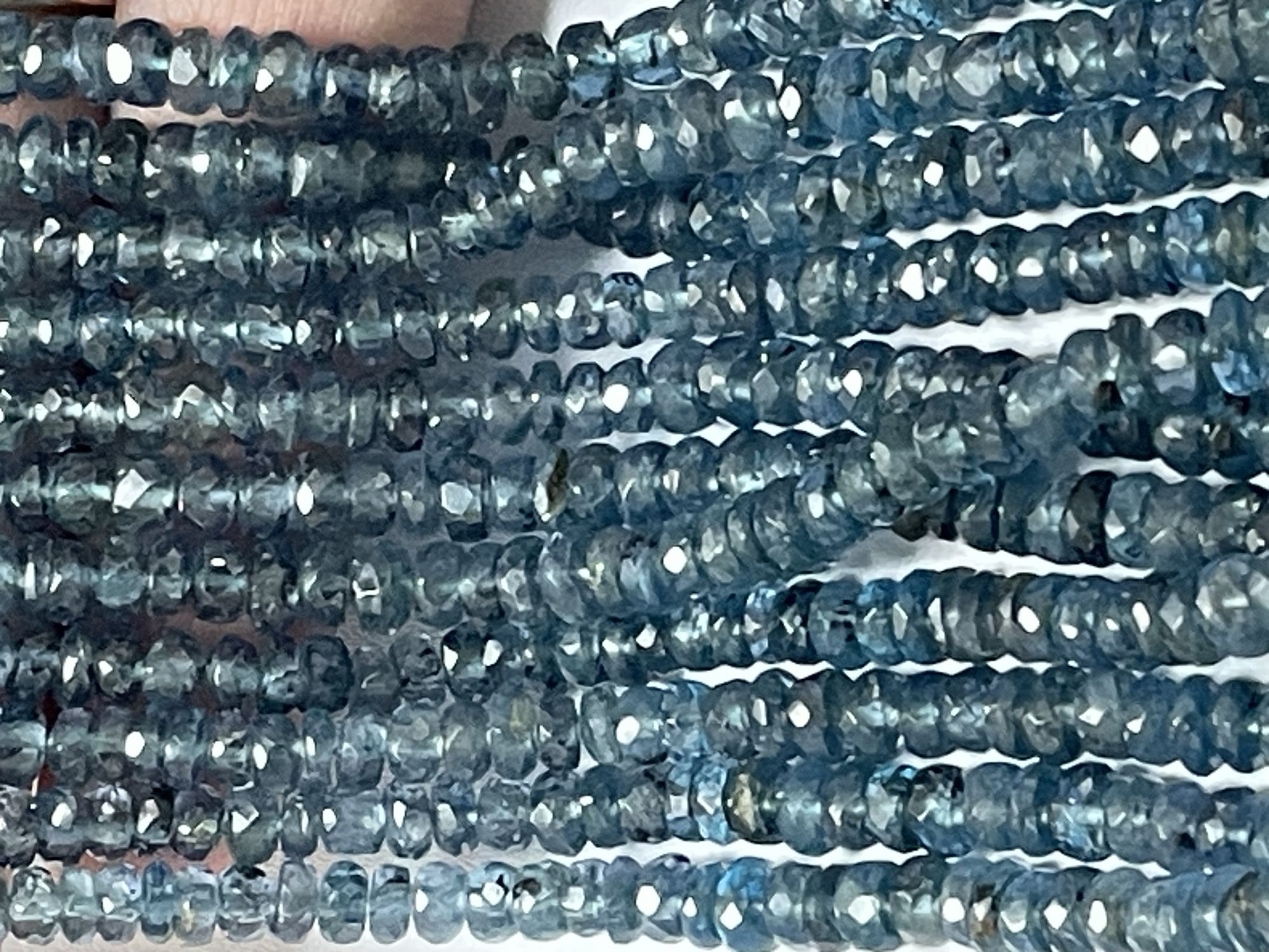 Teal Kyanite Rondelle Faceted