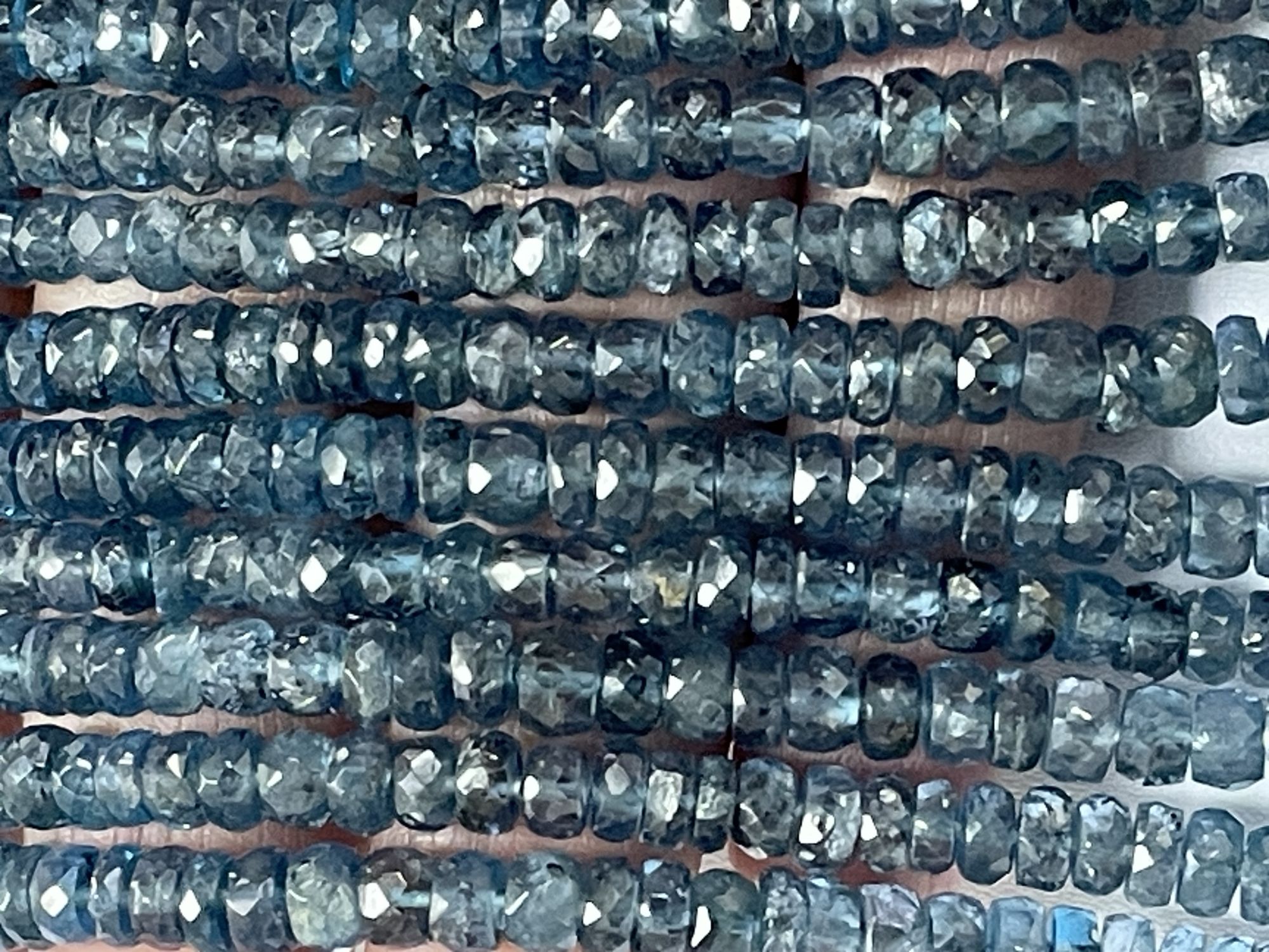 Teal Kyanite Rondelle Faceted