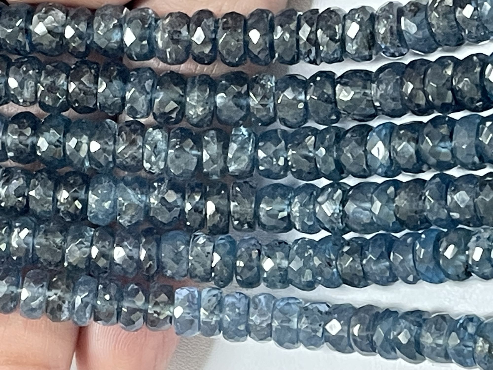 Teal Kyanite Rondelle Faceted