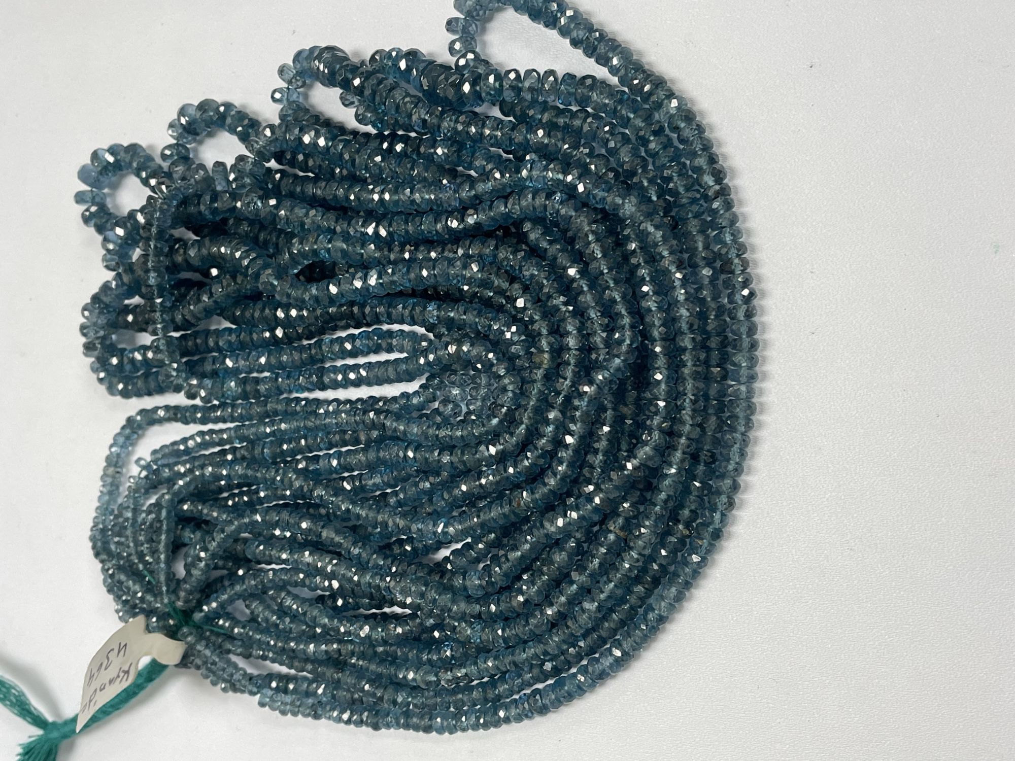 Teal Kyanite Rondelle Faceted
