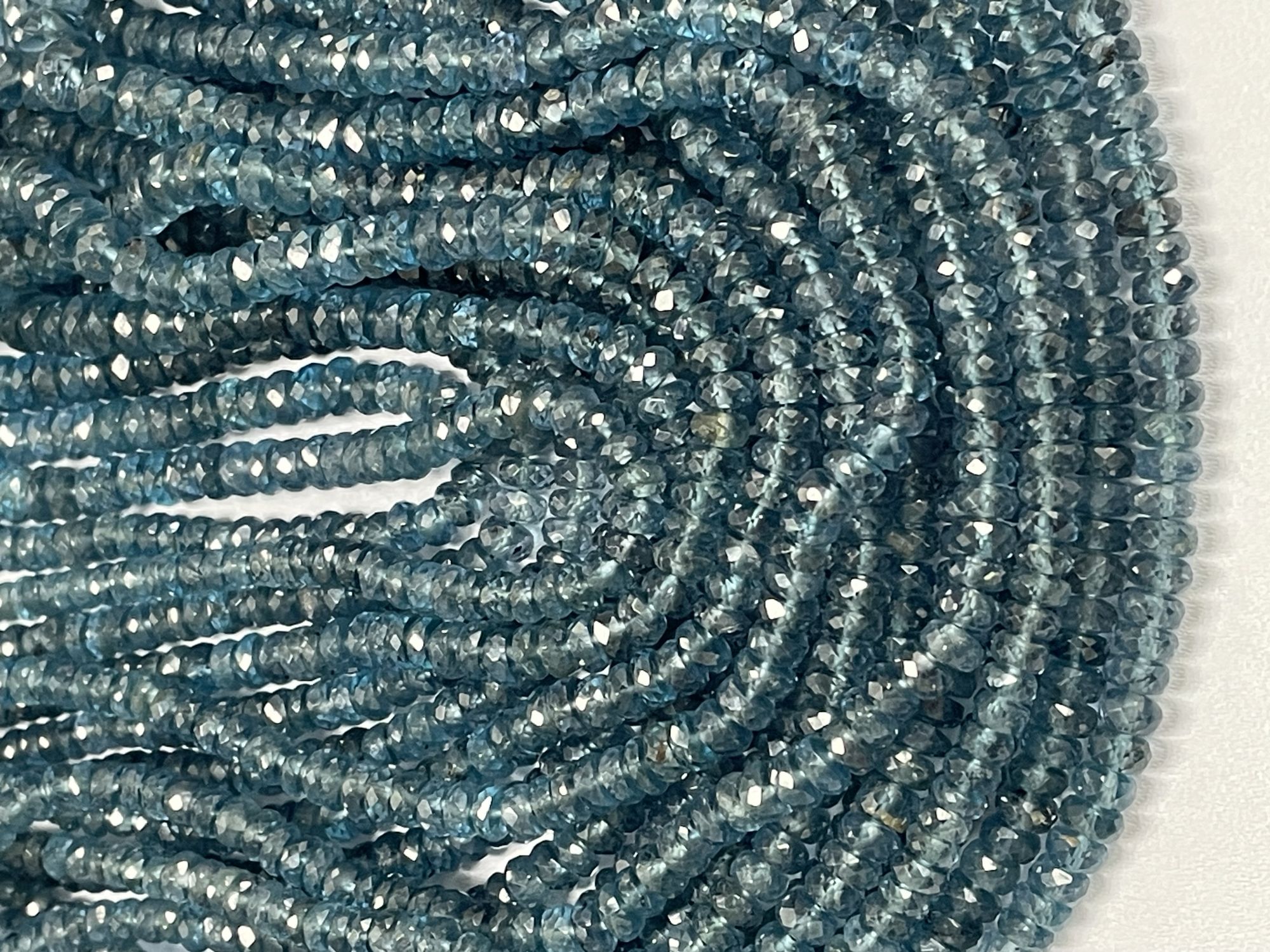 Teal Kyanite Rondelle Faceted