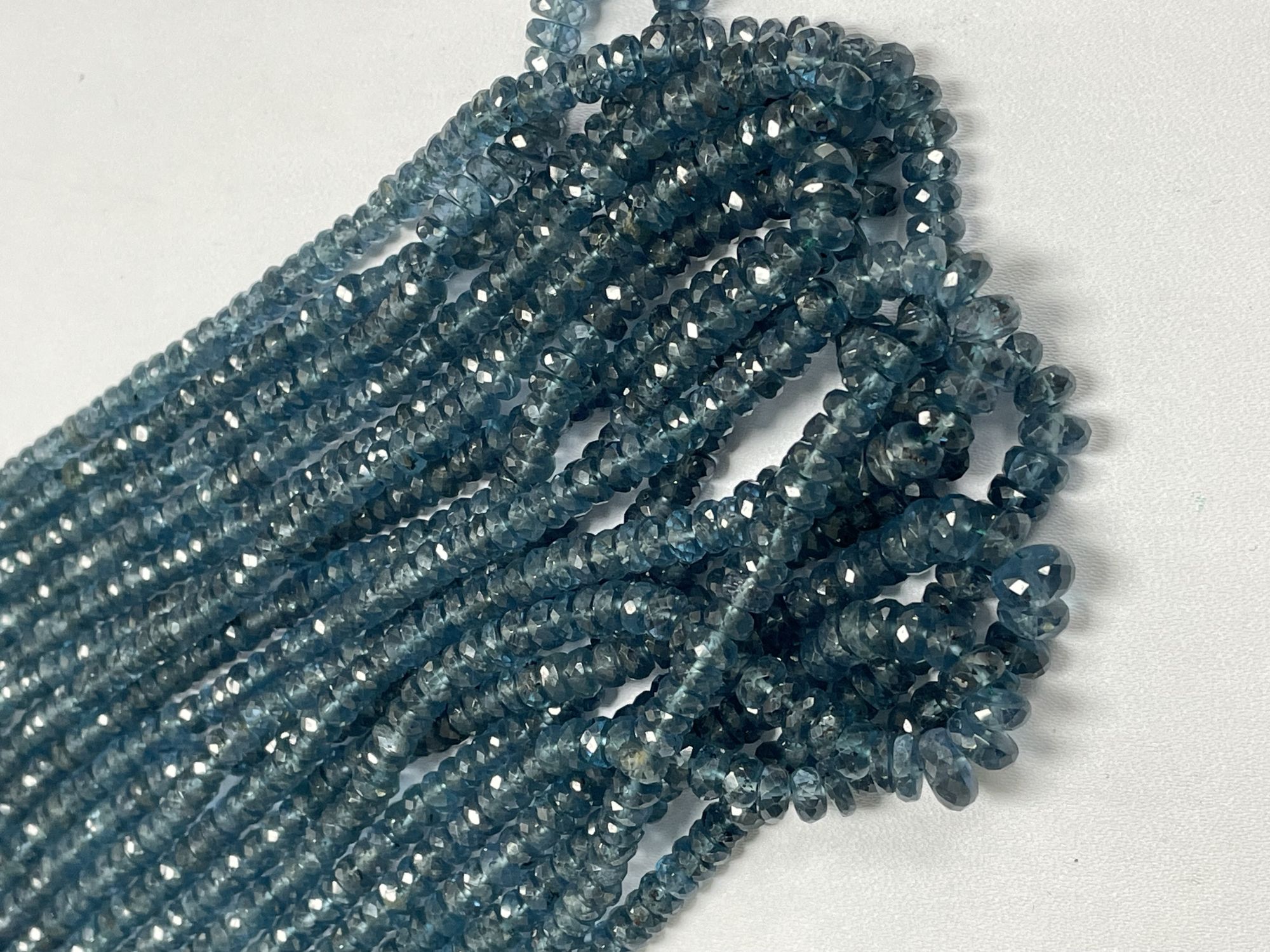 Teal Kyanite Rondelle Faceted