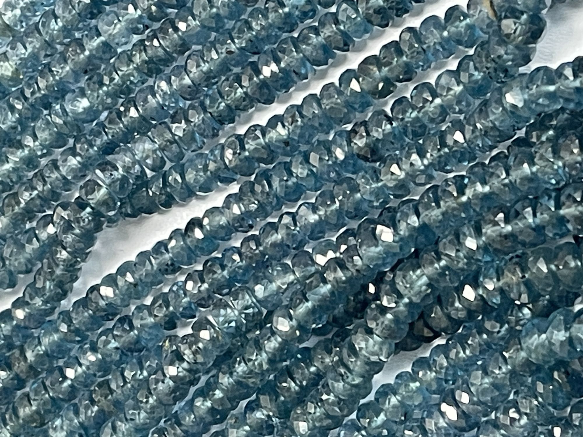 Teal Kyanite Rondelle Faceted