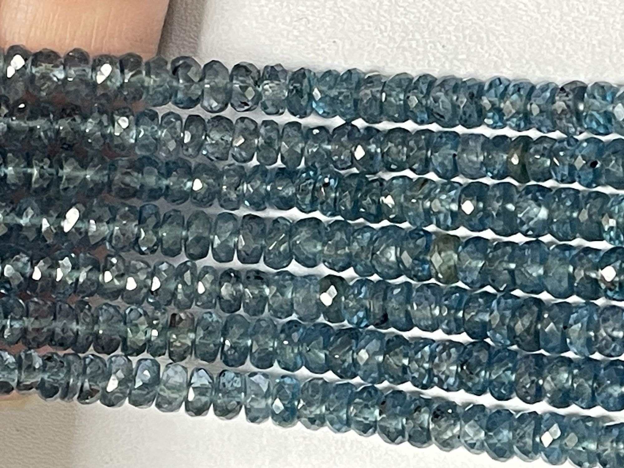 Teal Kyanite Rondelle Faceted