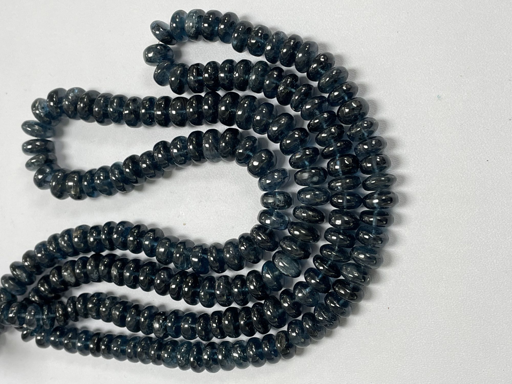 Teal Kyanite Rondelle Smooth