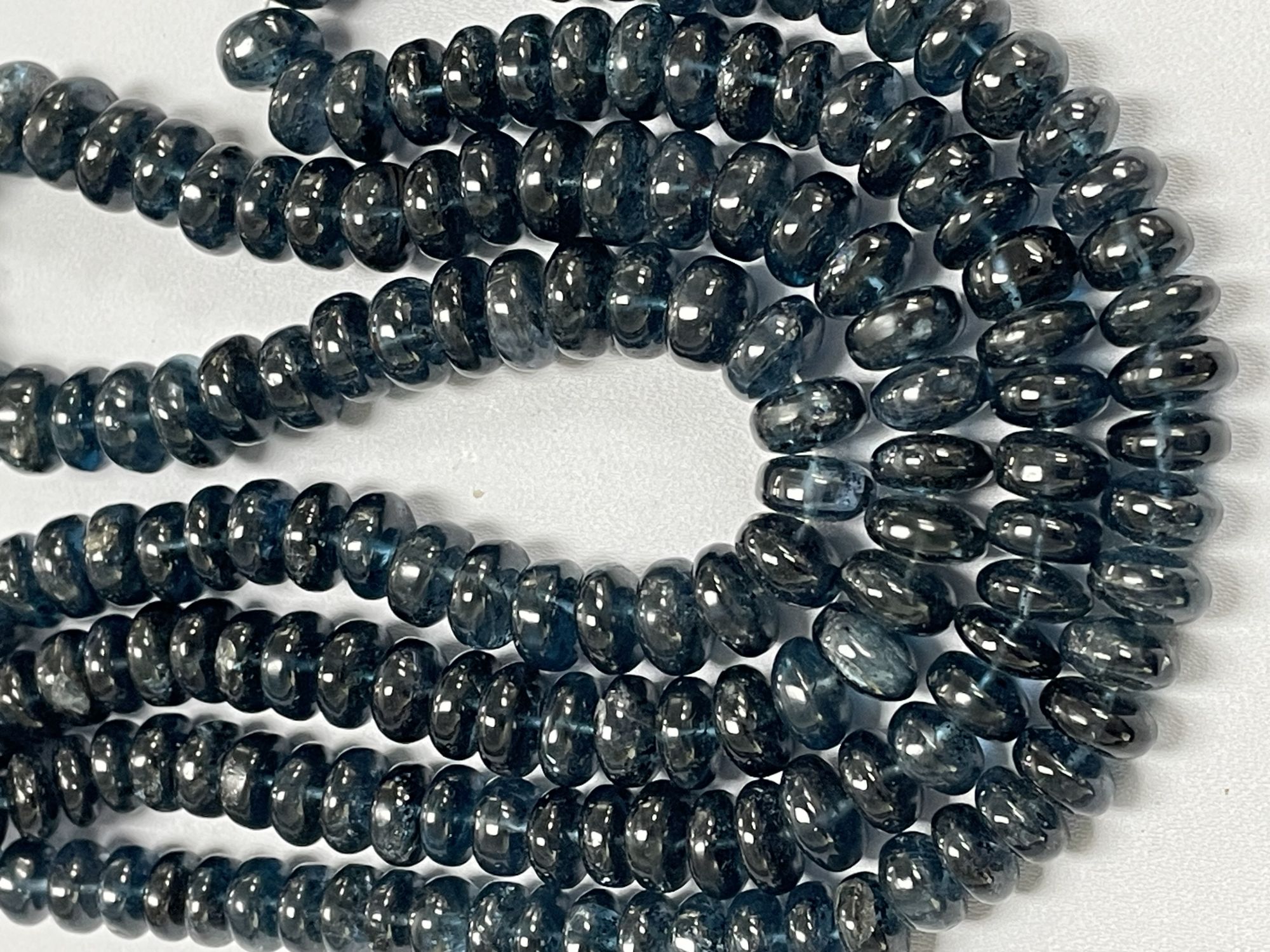 Teal Kyanite Rondelle Smooth