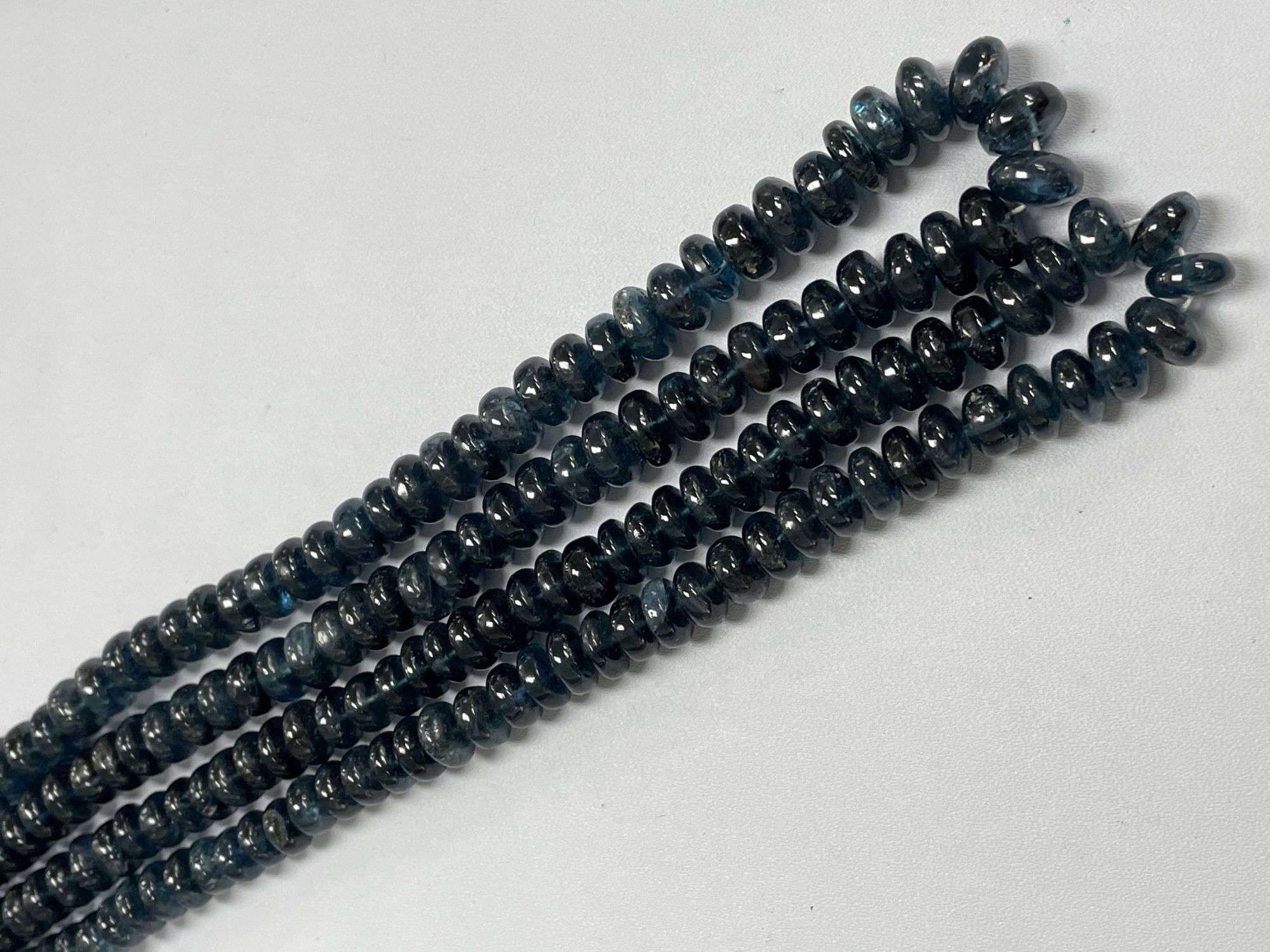 Teal Kyanite Rondelle Smooth