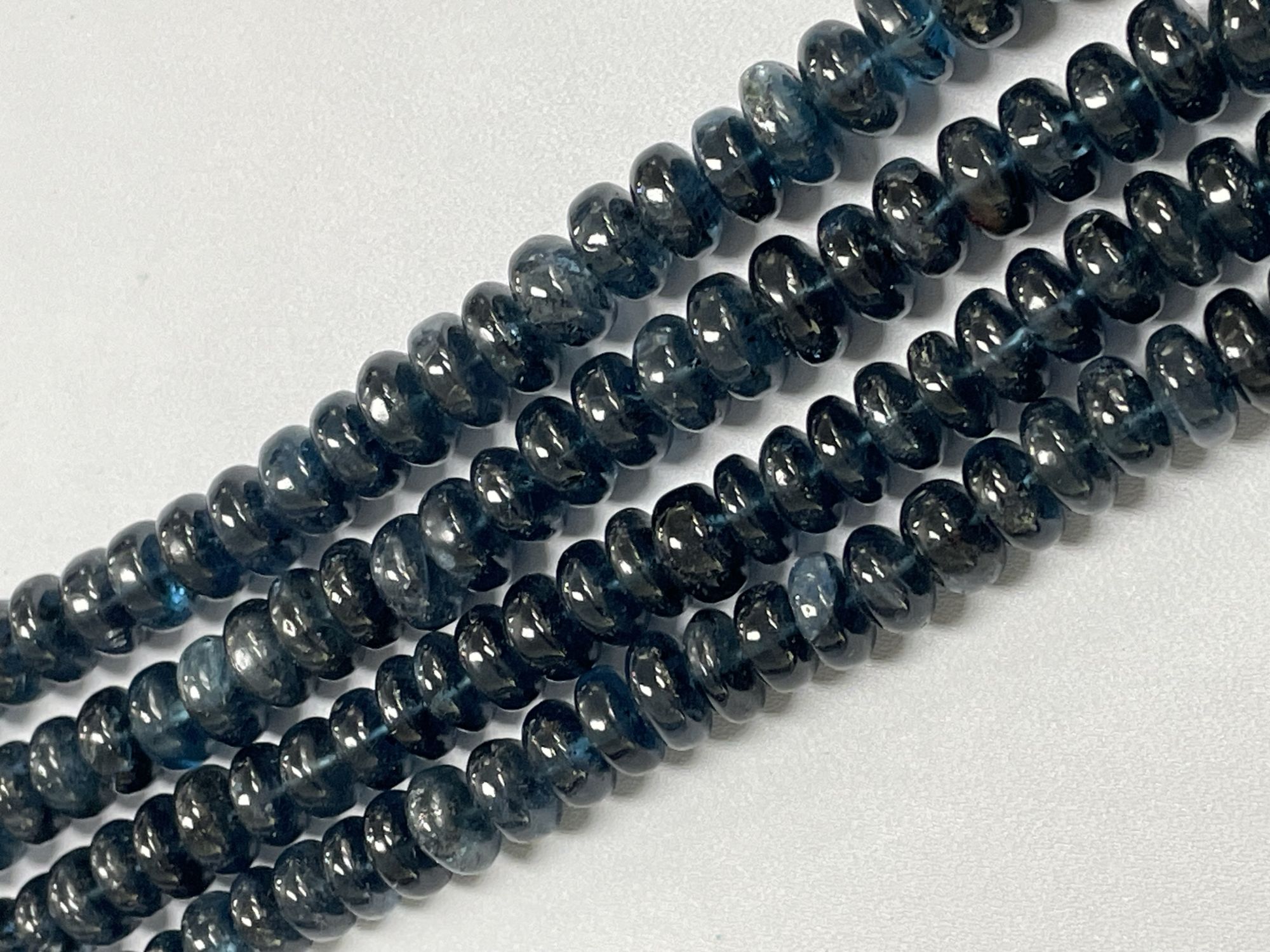 Teal Kyanite Rondelle Smooth