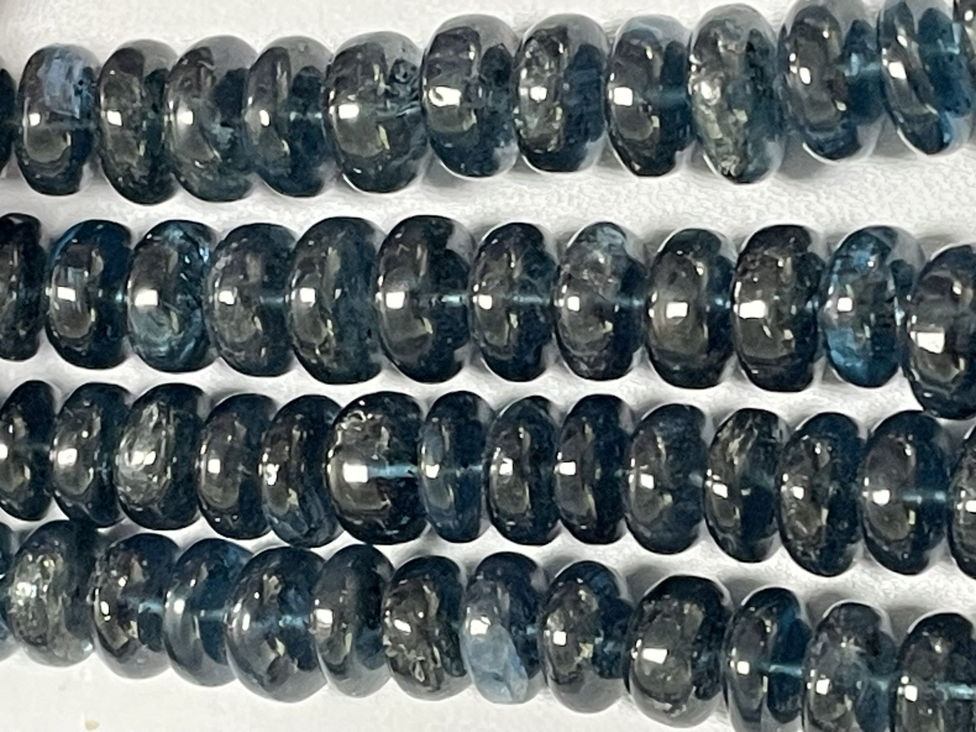 Teal Kyanite Rondelle Smooth