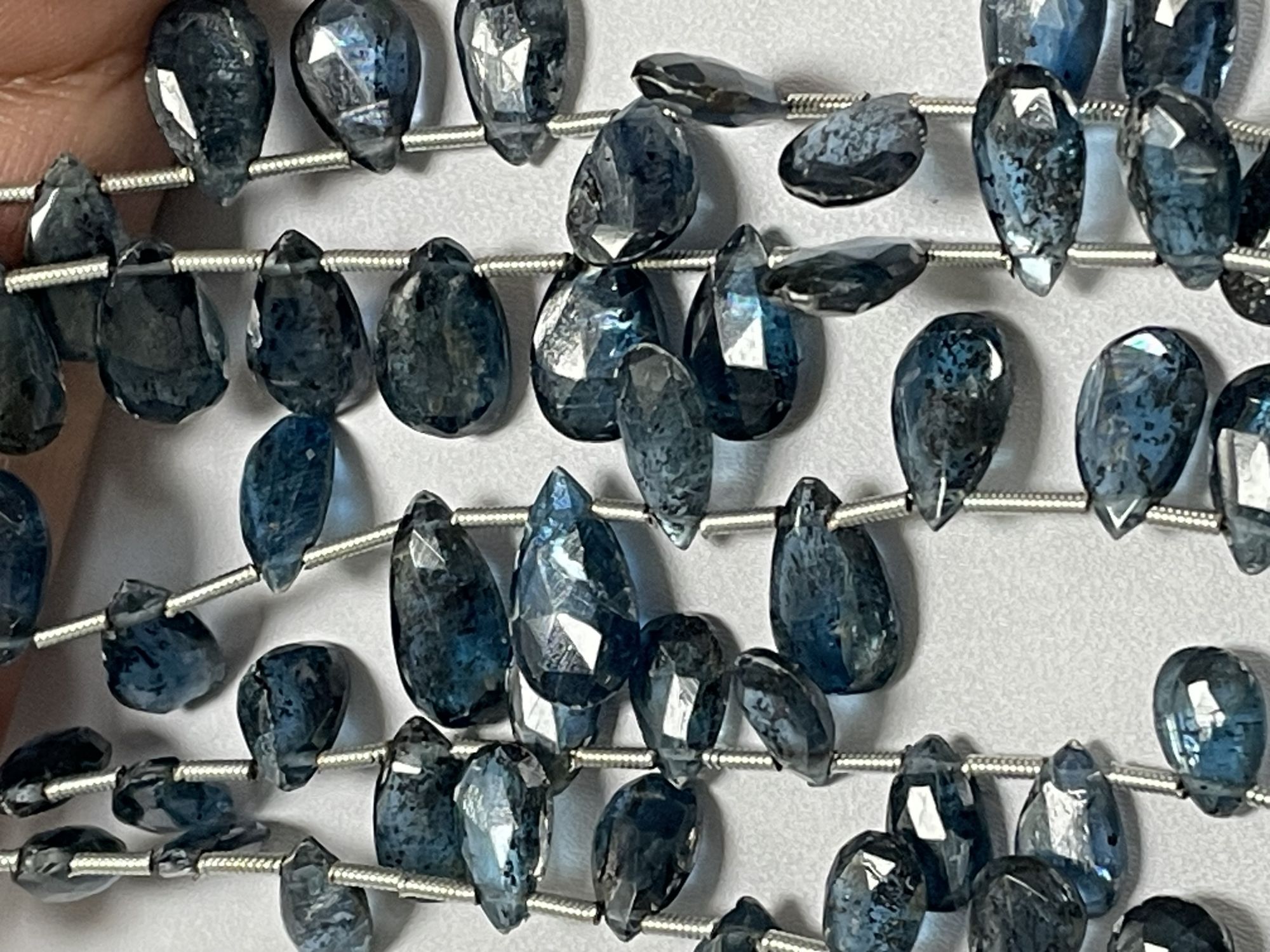 Teal Kyanite Pear Faceted