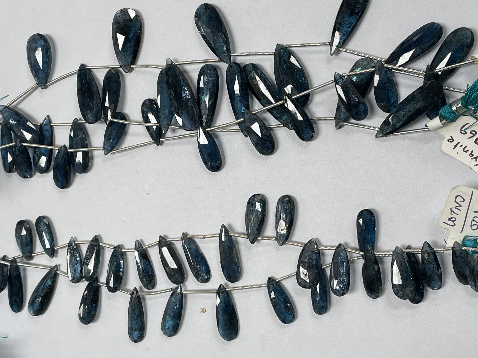 Teal Kyanite Long Pear Faceted