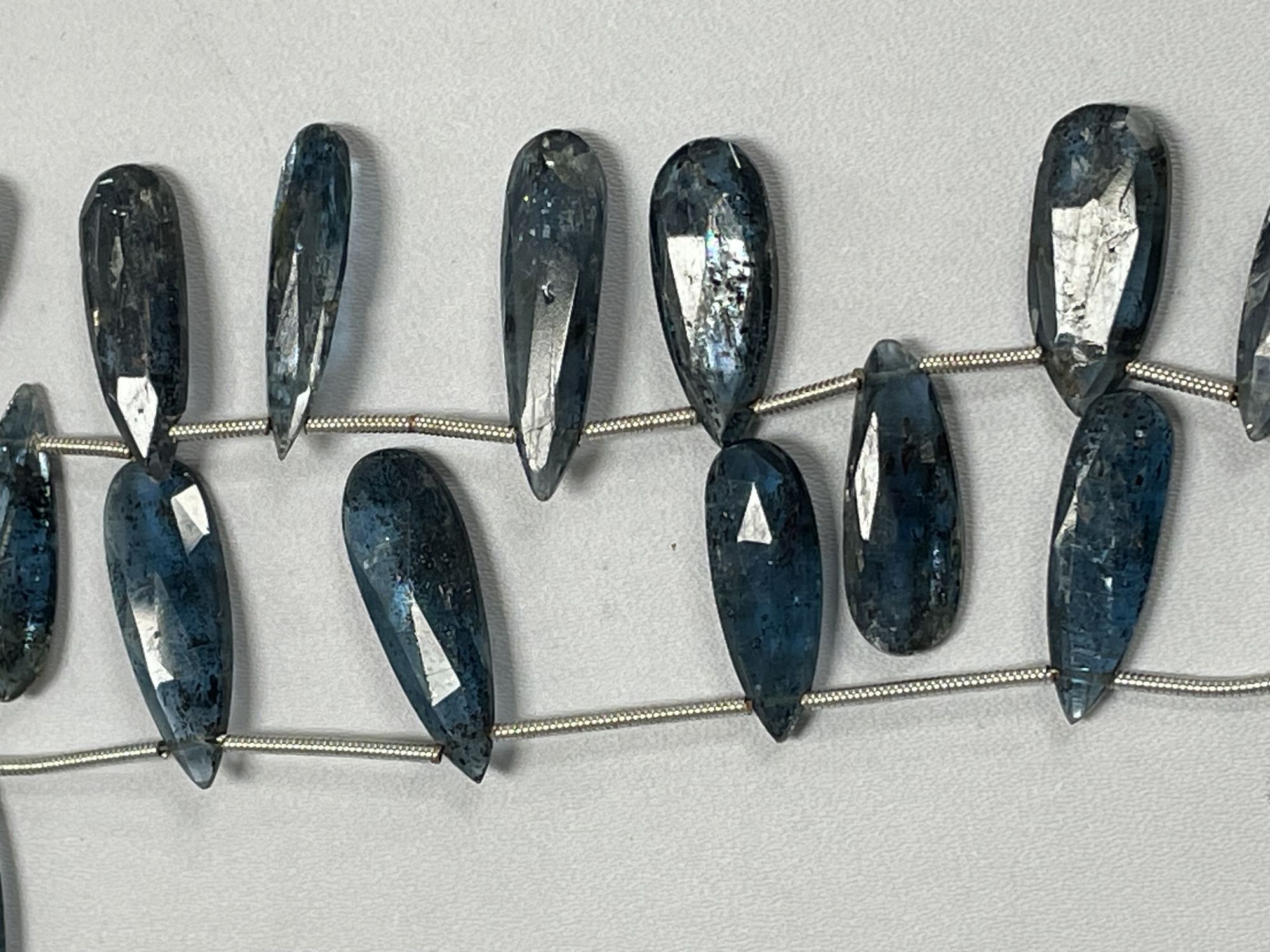 Teal Kyanite Long Pear Faceted