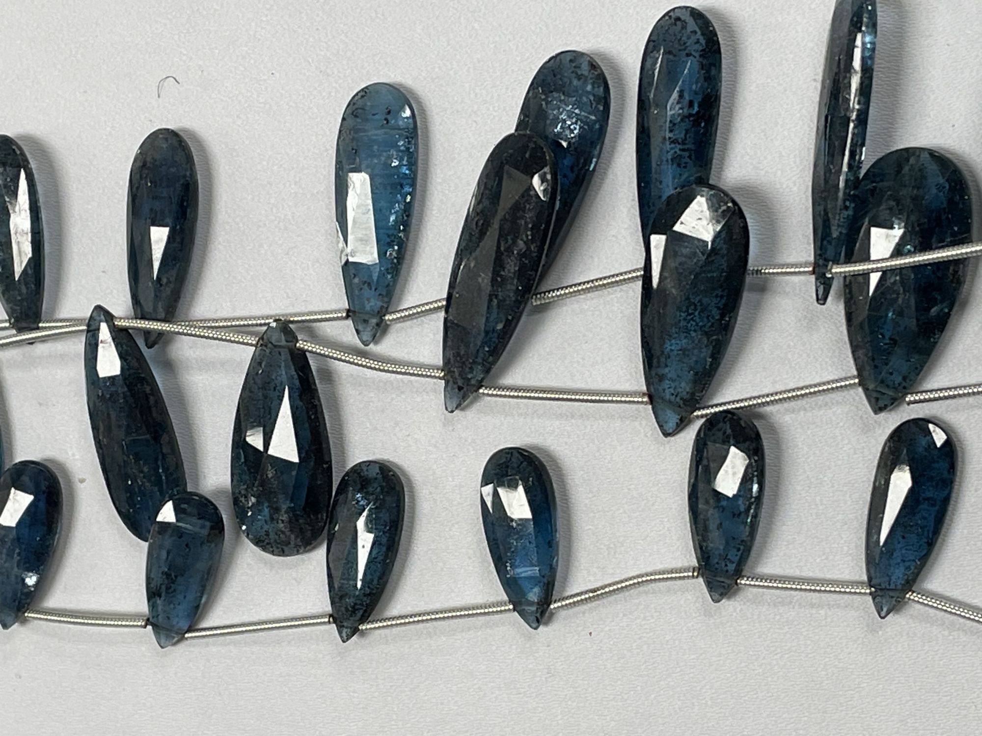 Teal Kyanite Long Pear Faceted