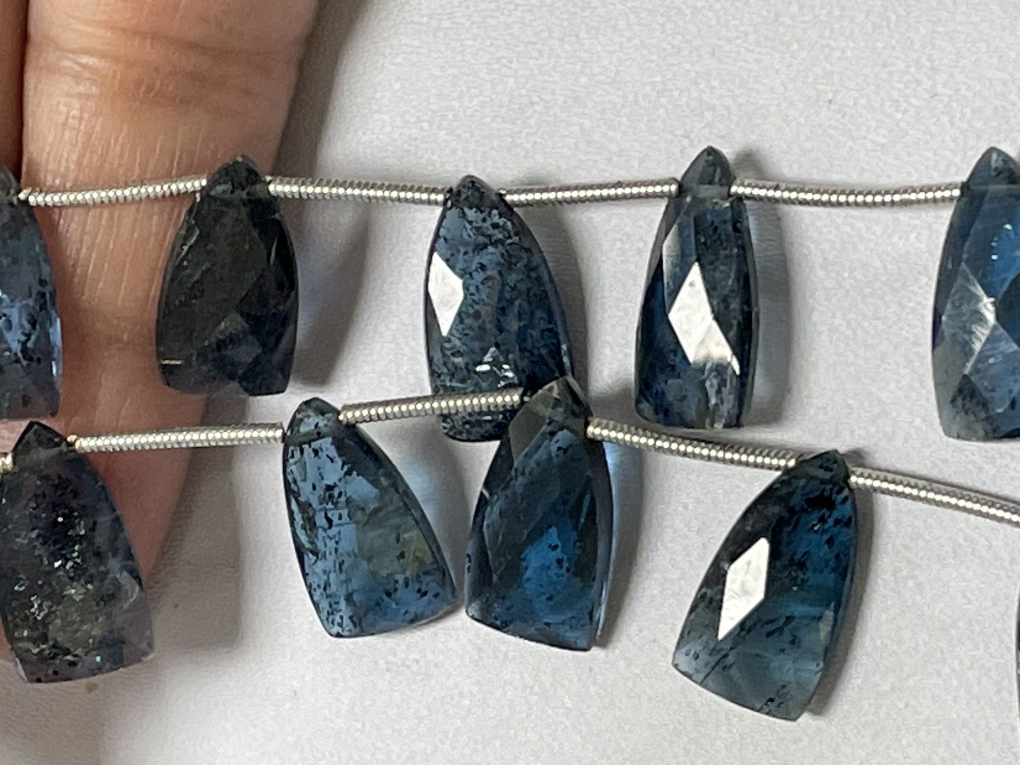 Teal Kyanite Fan Cut Faceted