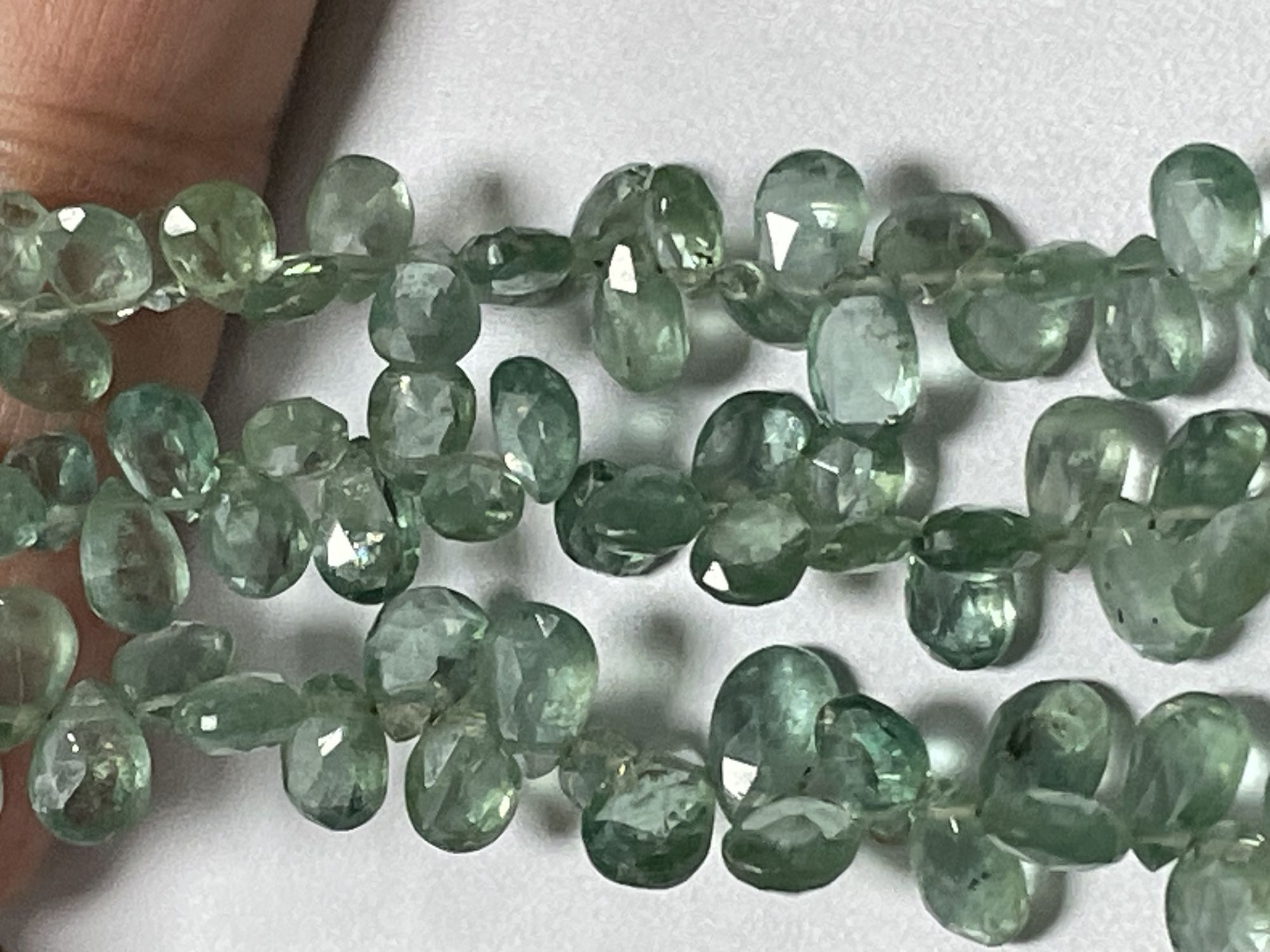Green Kyanite Pear Faceted