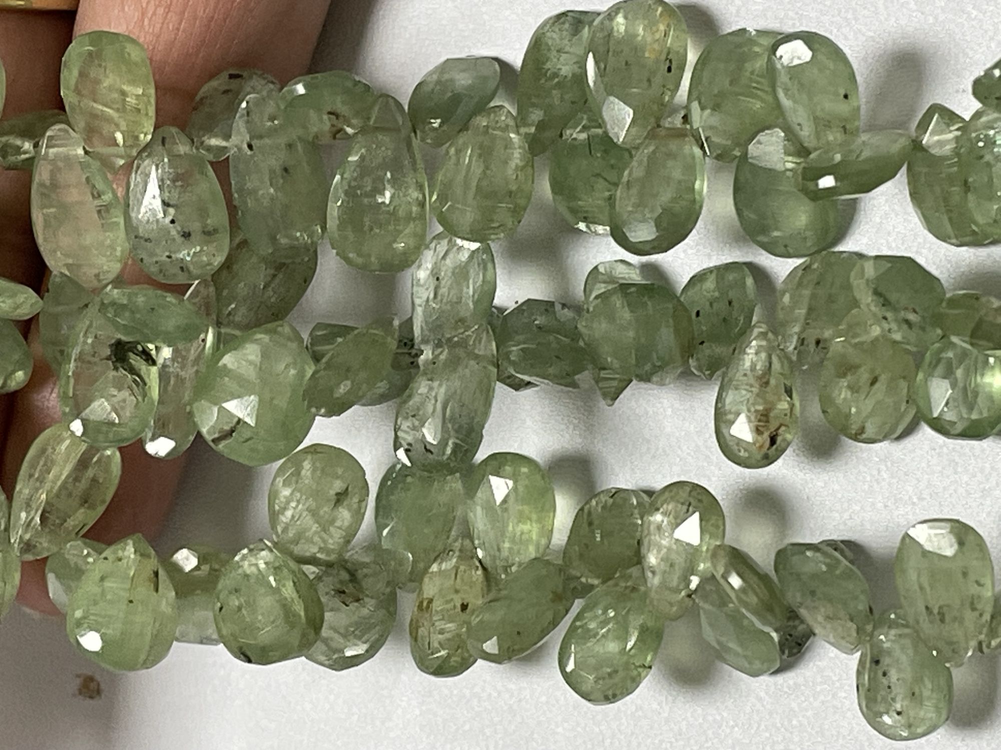 Green Kyanite Pear Faceted