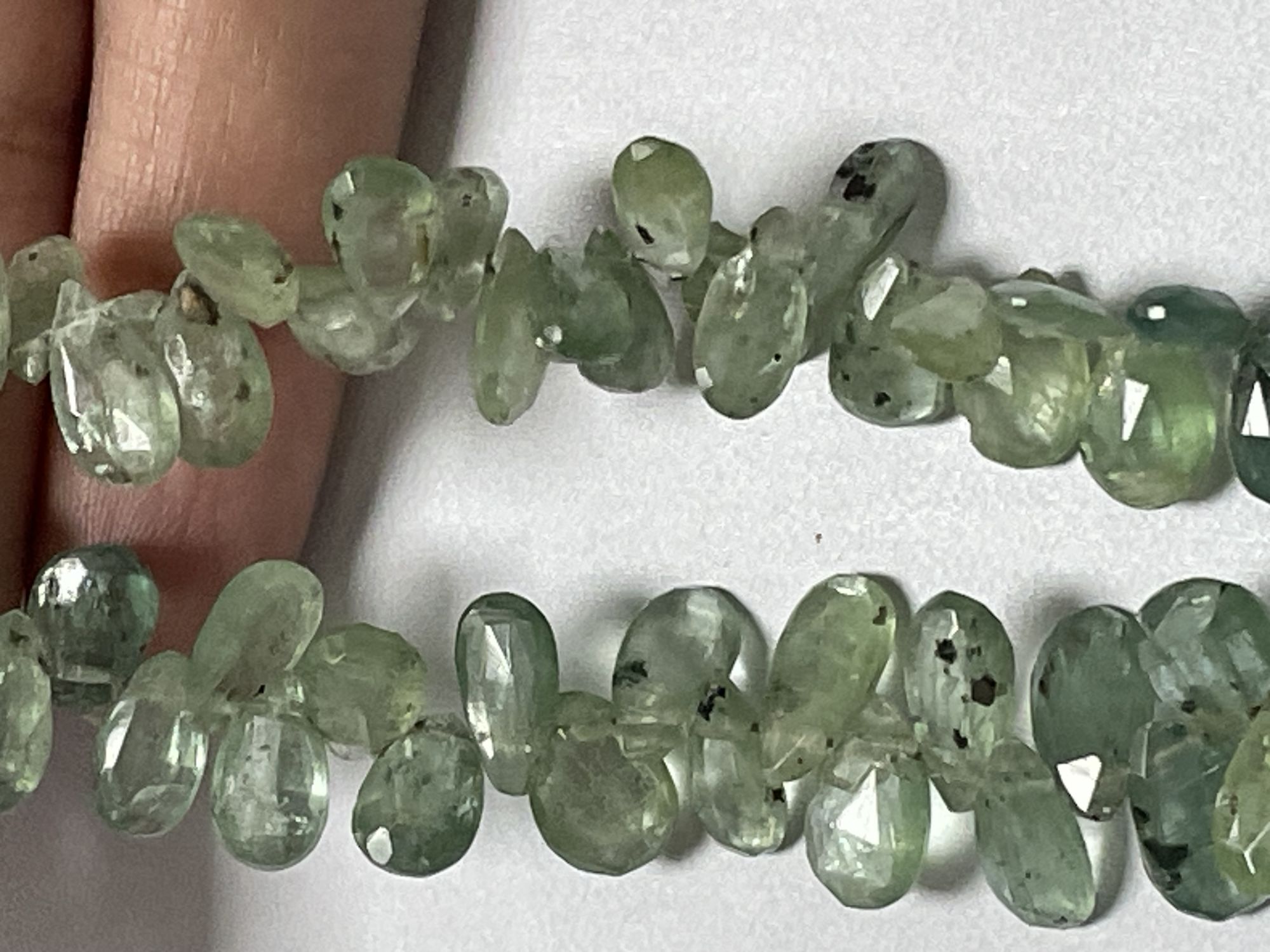Green Kyanite Pear Faceted