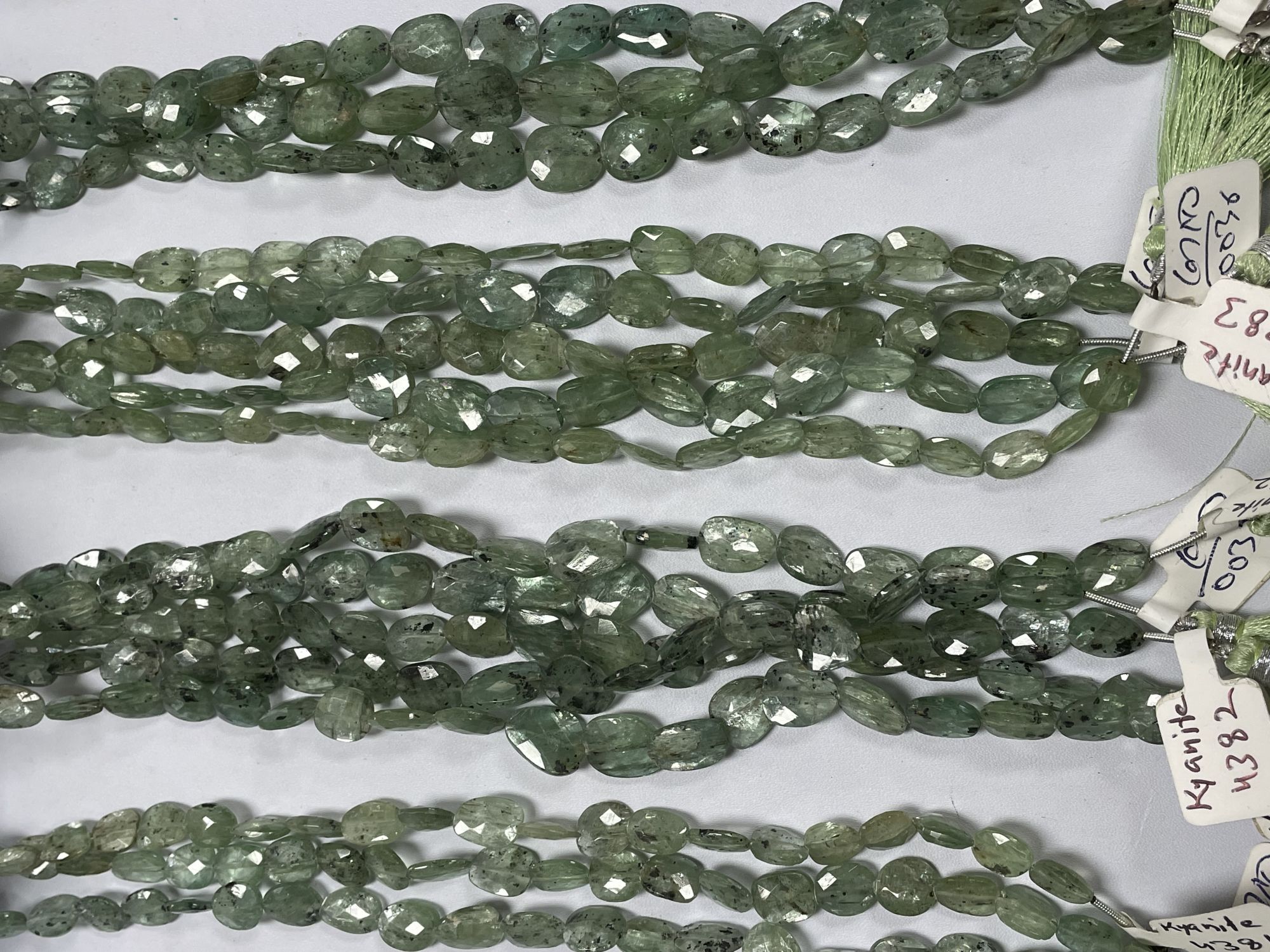 Green Kyanite Flat Nugget Faceted