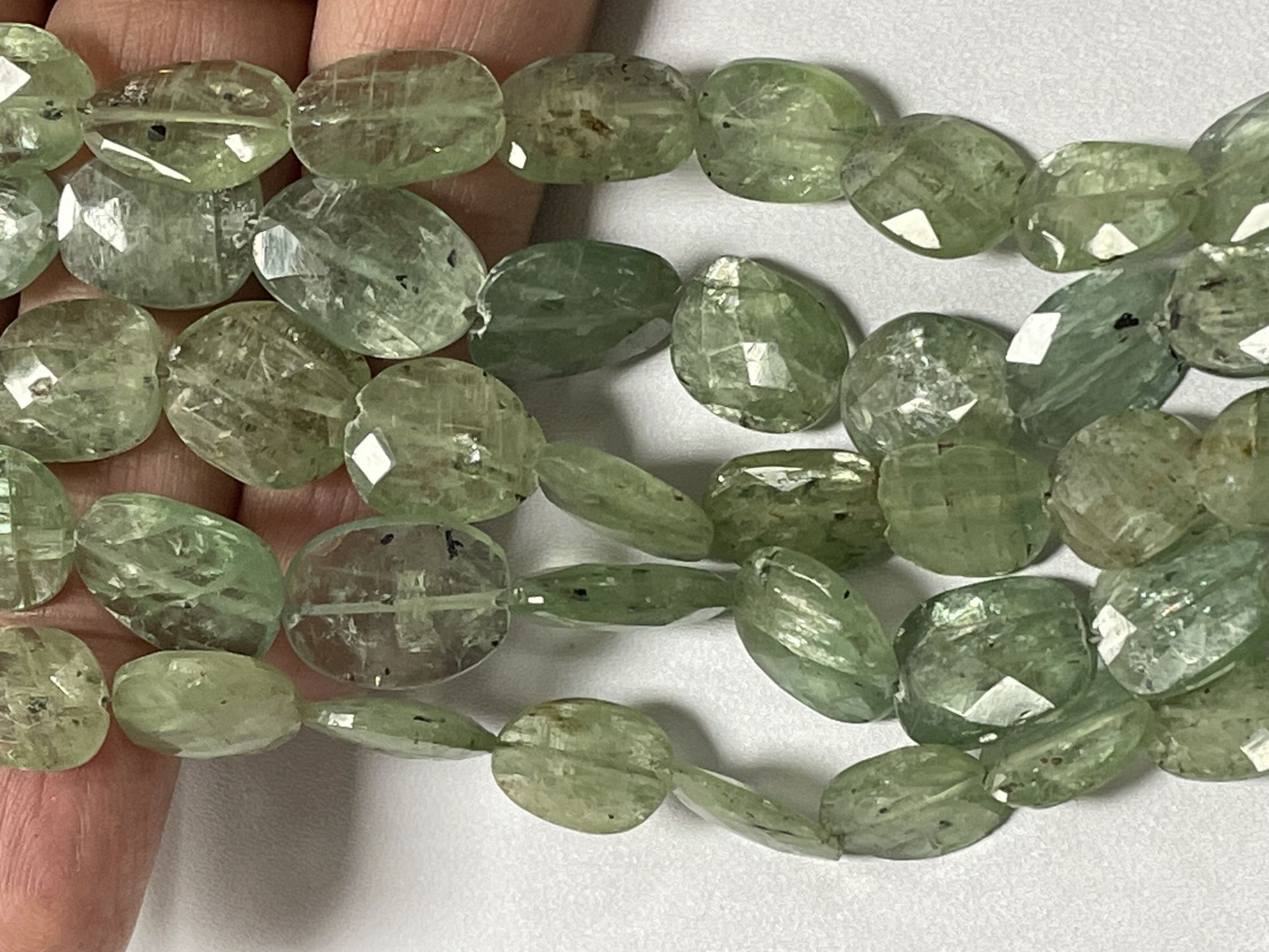Green Kyanite Flat Nugget Faceted