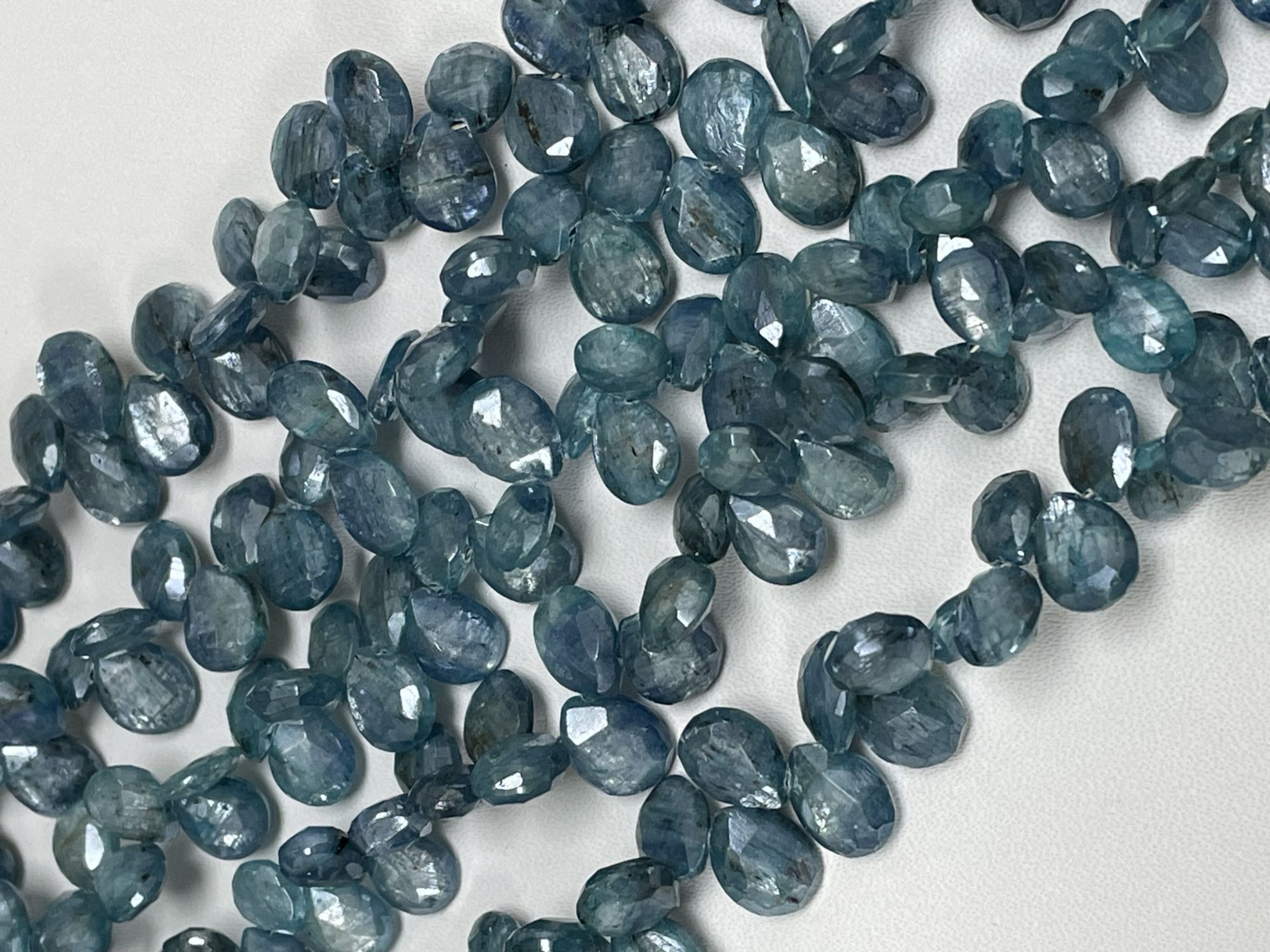 Coated Blue Kyanite Pear Faceted