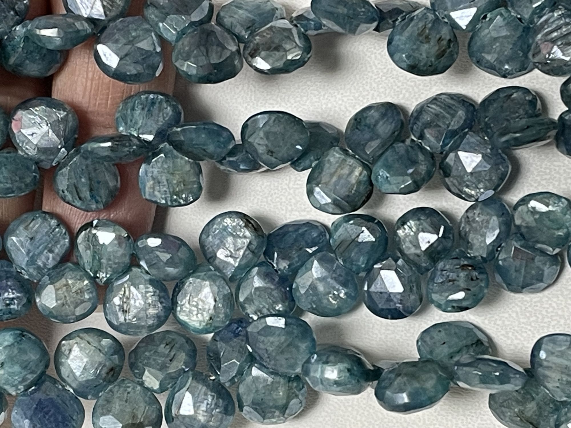 Coated Blue Kyanite Heart Faceted