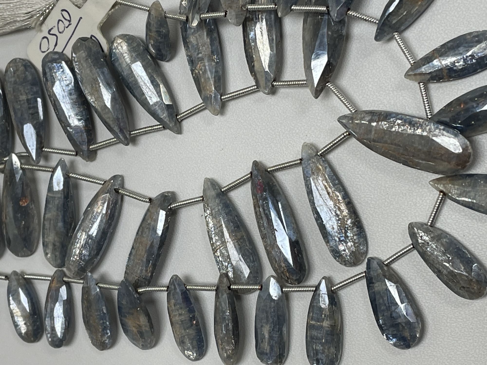 Coated Kyanite Long Pear Faceted