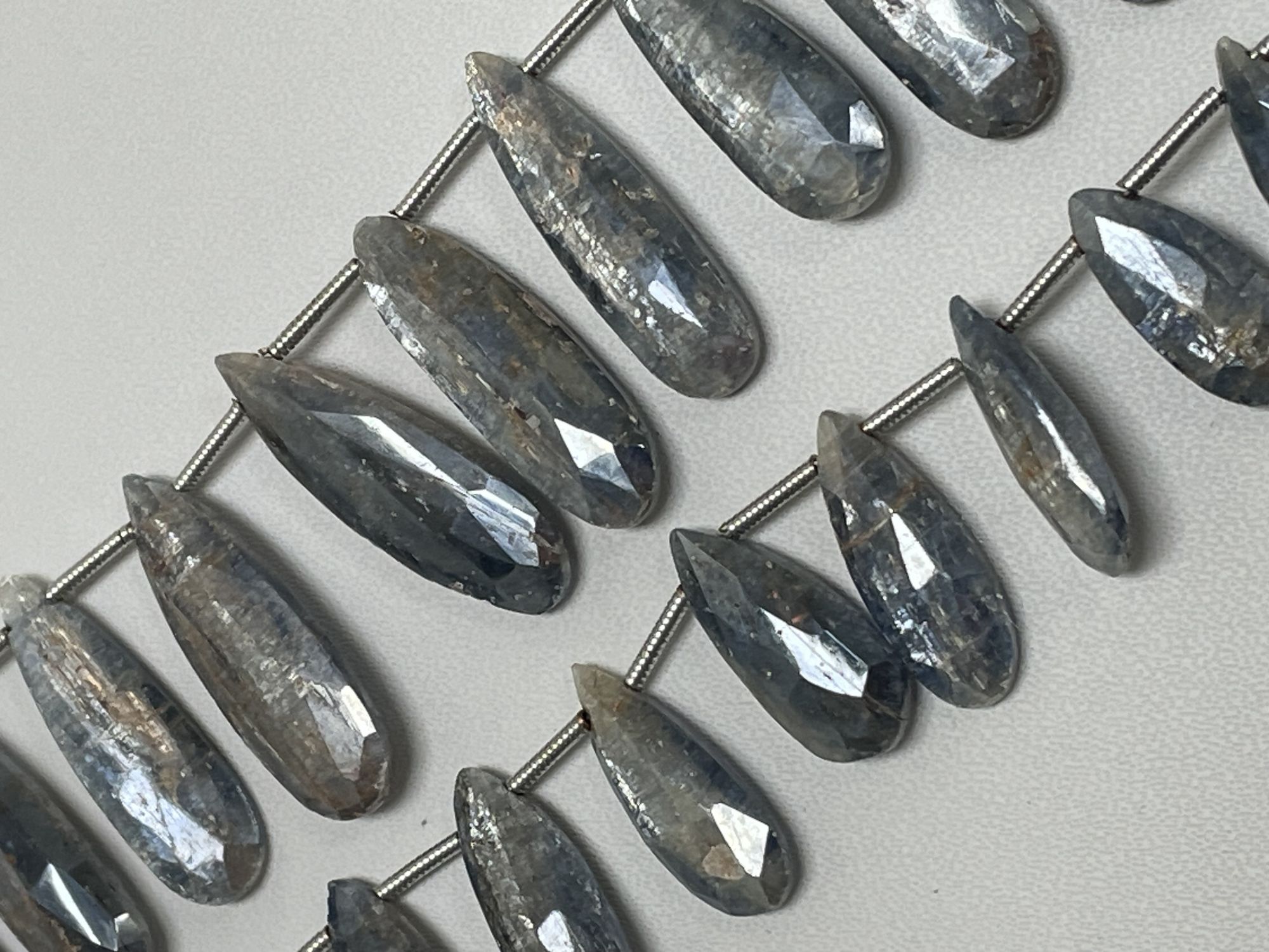 Coated Kyanite Long Pear Faceted