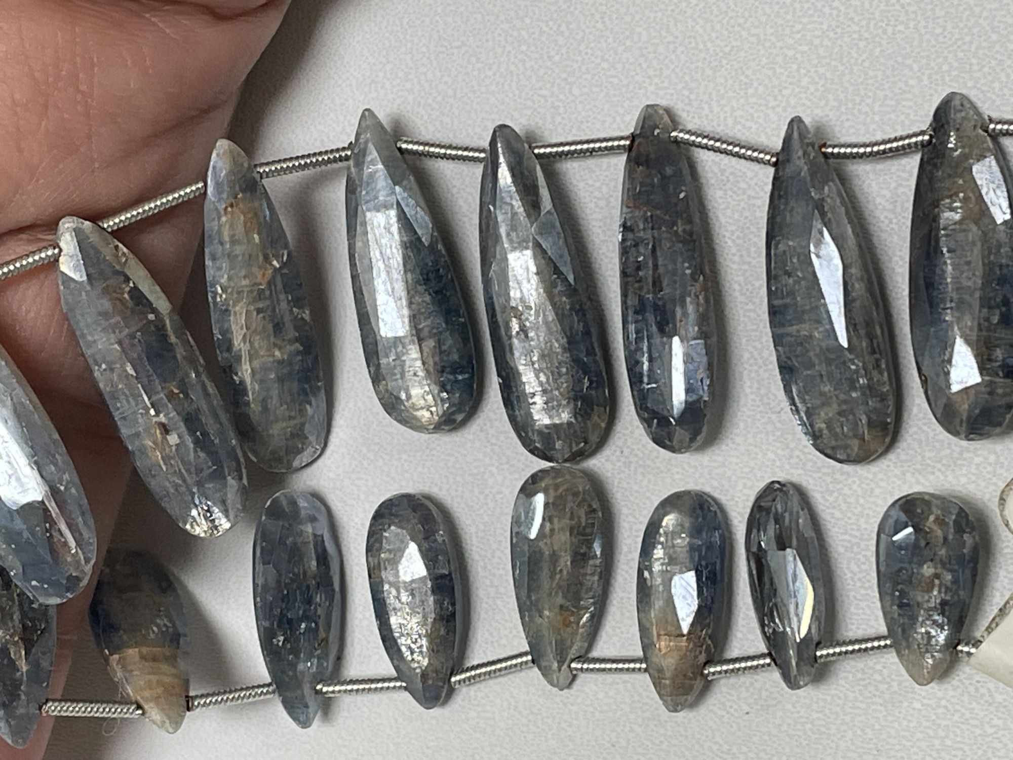 Coated Kyanite Long Pear Faceted