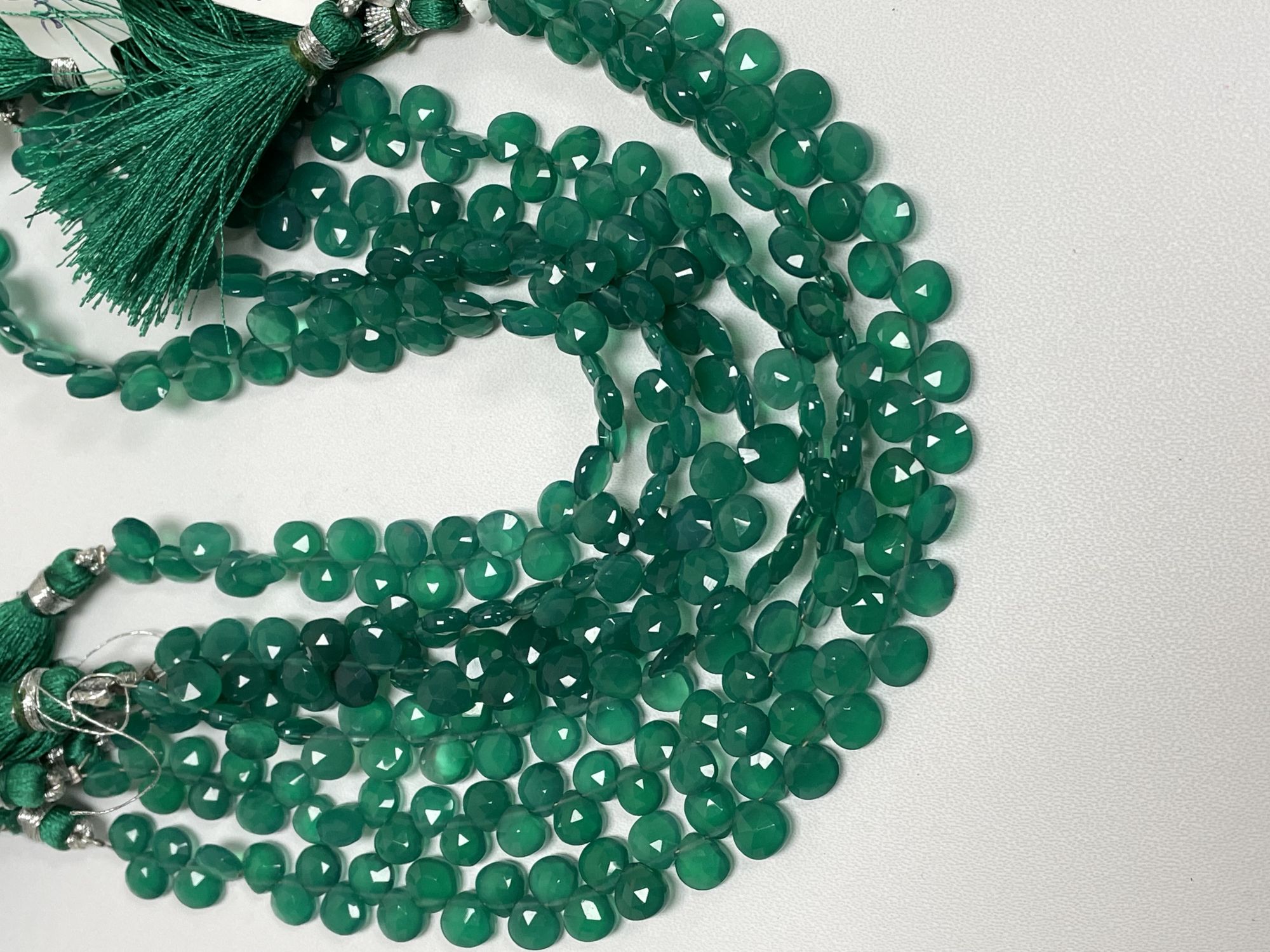 Green Onyx Heart Faceted