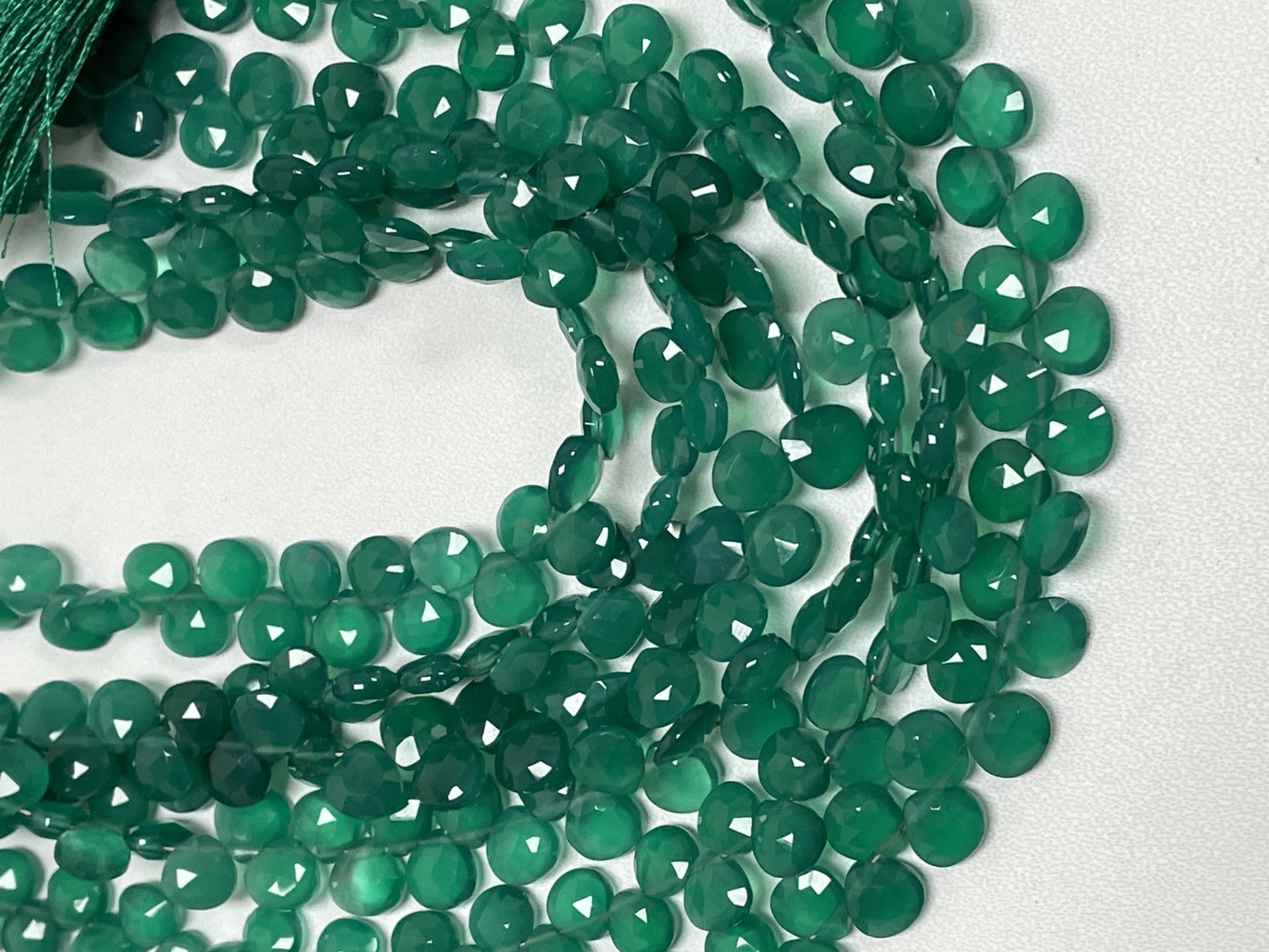 Green Onyx Heart Faceted