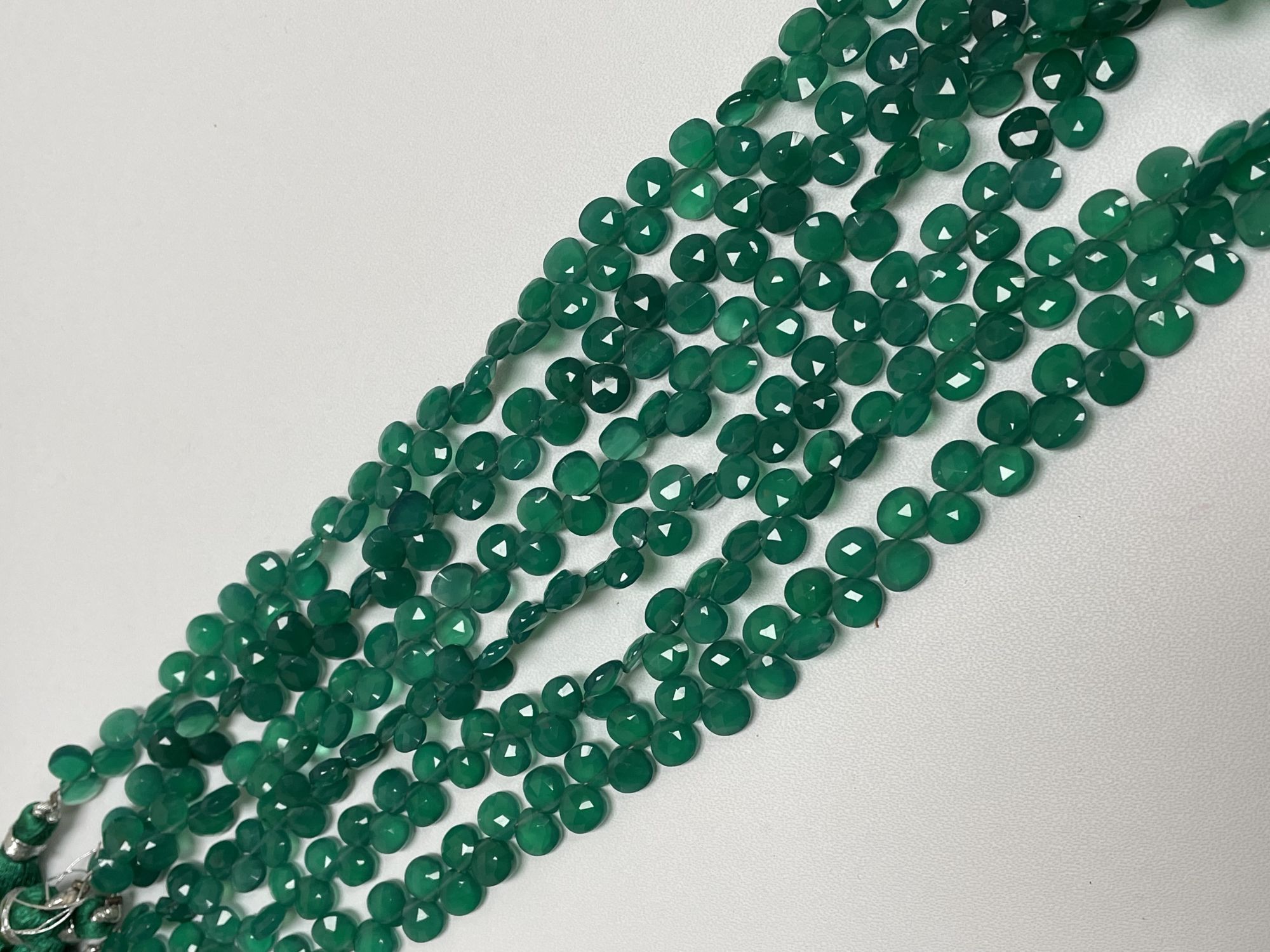 Green Onyx Heart Faceted